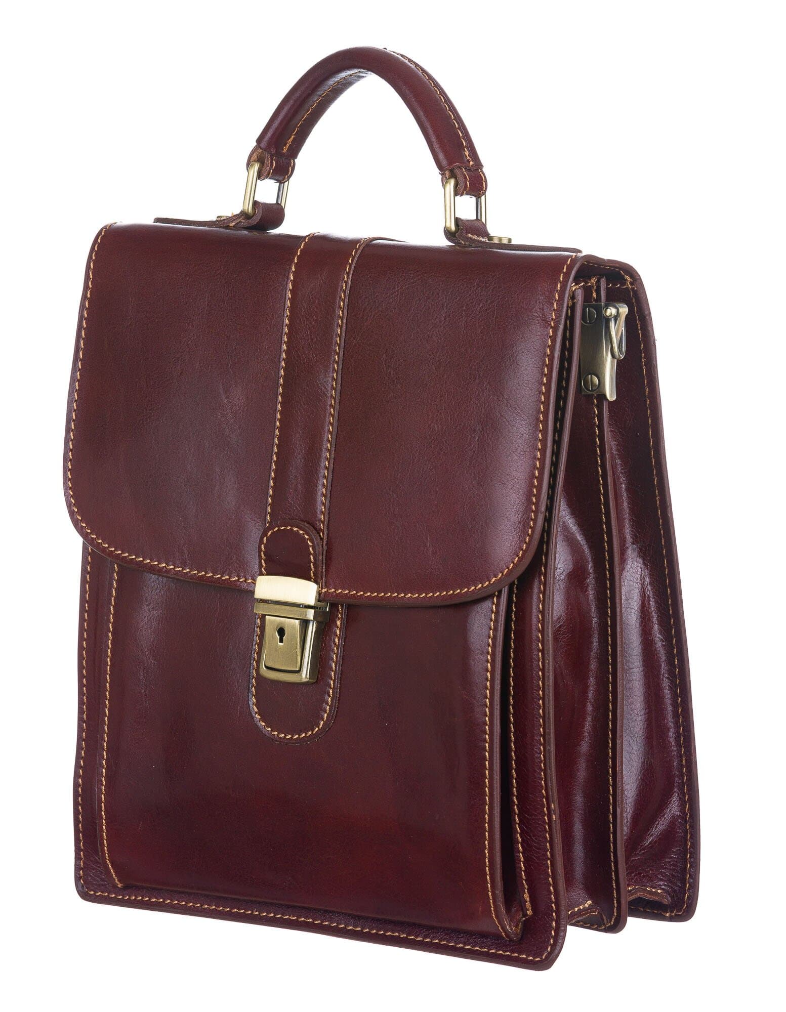 Borsa a mano da uomo in vera pelle ALDO, colore MARRONE, CHIAROSCURO, Made in Italy