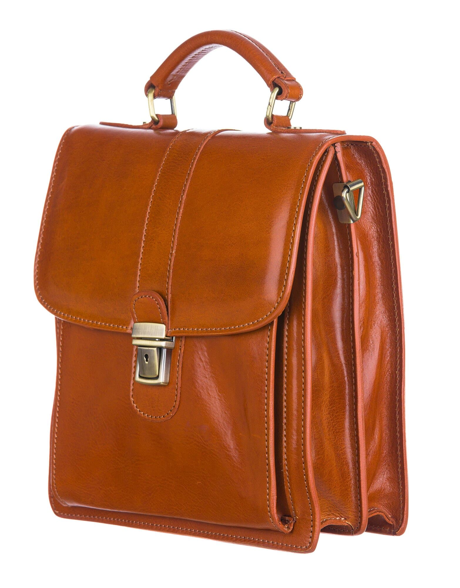 Borsa a mano da uomo in vera pelle ALDO, colore MIELE, CHIAROSCURO, Made in Italy