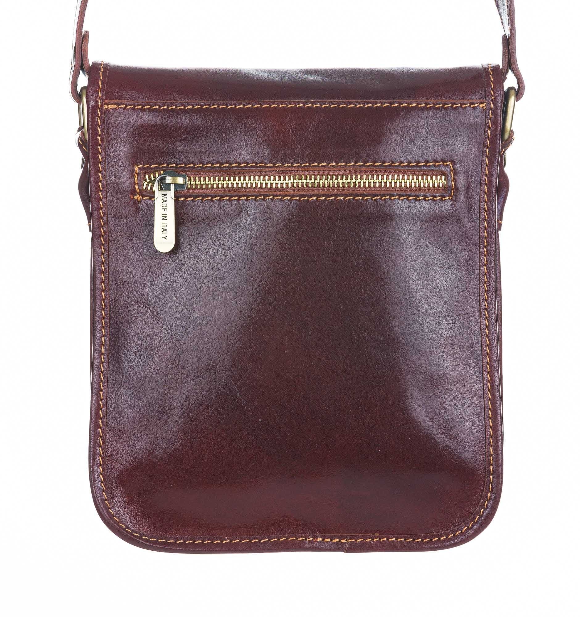 Borsa uomo in vera pelle CHIAROSCURO mod. DANIO small colore MARRONE Made in Italy