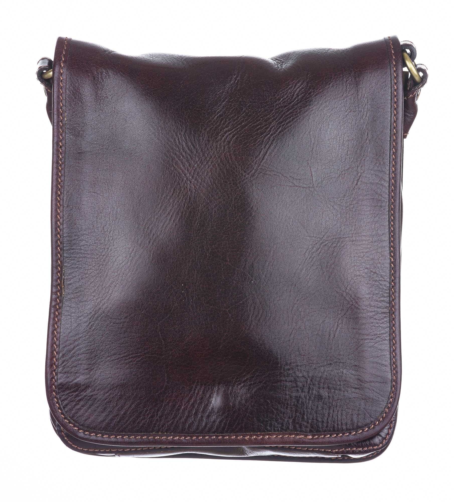 Borsa uomo in vera pelle CHIAROSCURO mod. DANIO big colore TESTA DI MORO Made in Italy
