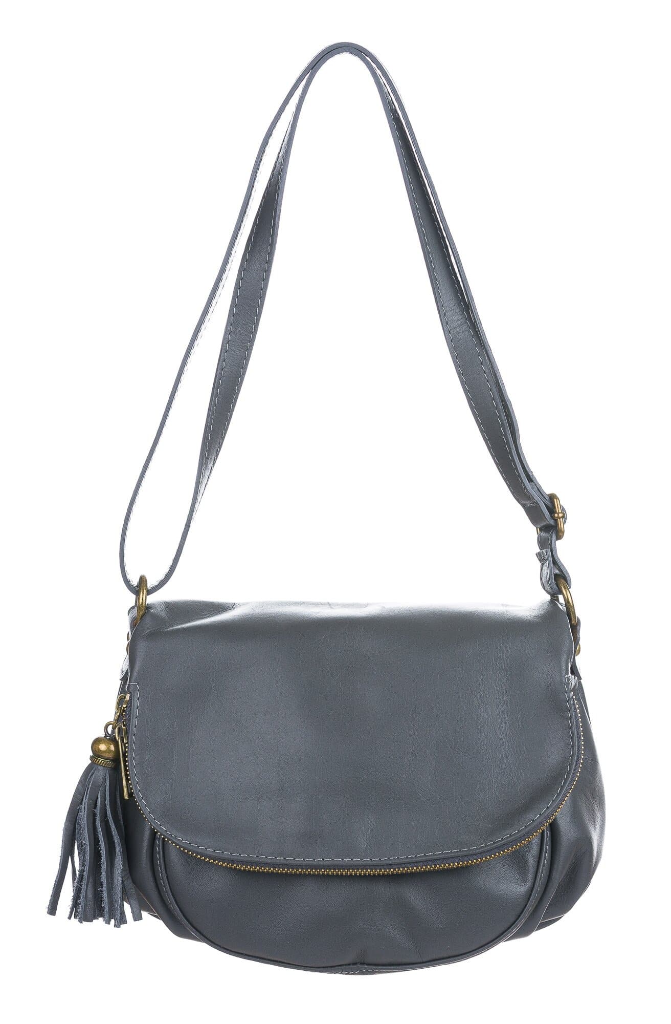 Borsa donna in vera pelle mod. ILARIA, colore GRIGIO, CHIAROSCURO, Made in Italy