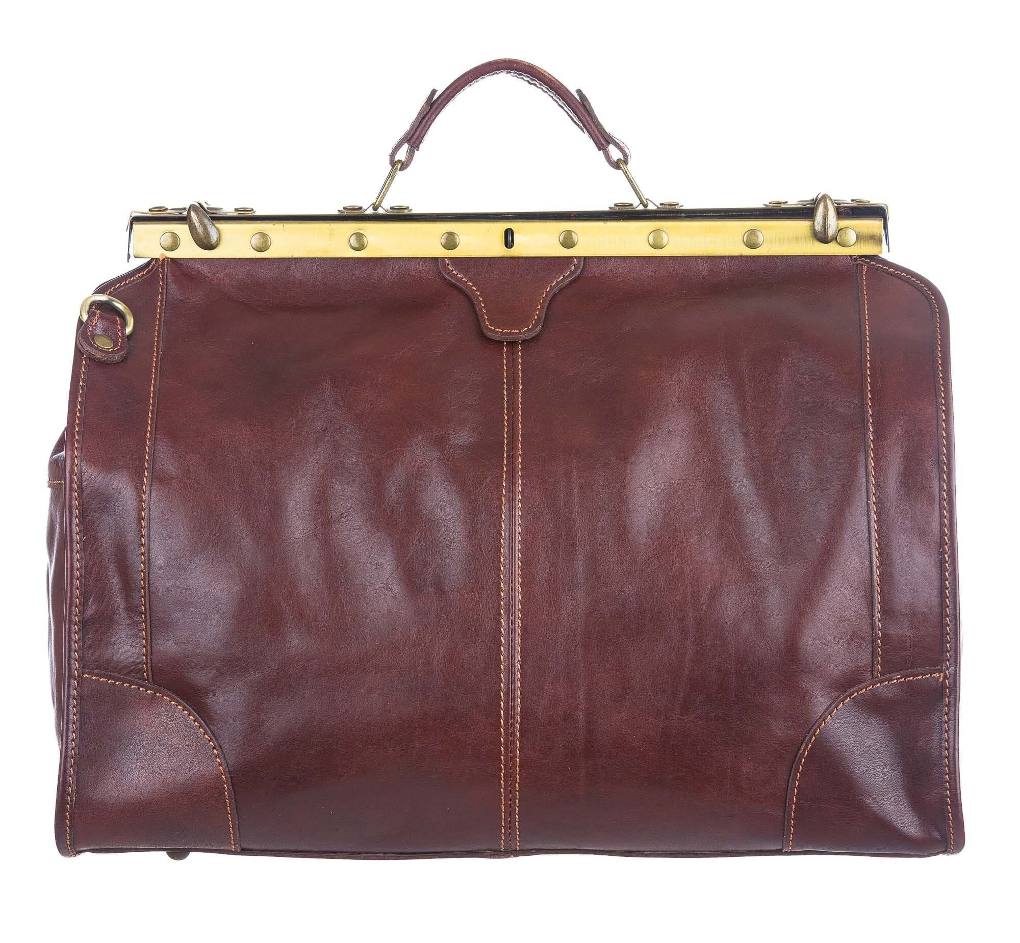 Borsone da viaggio uomo\donna in vera pelle RENO, colore MARRONE, CHIAROSCURO, Made in Italy