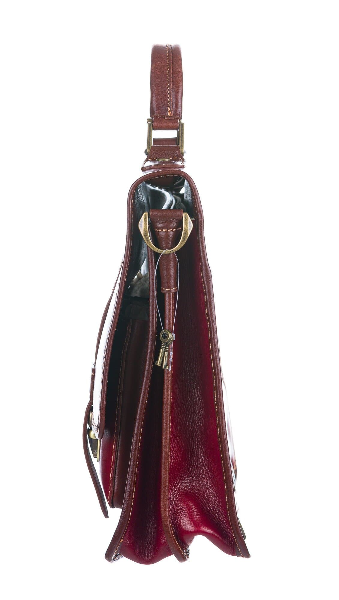 ERNESTO: cartella /borsa, zaino ufficio unisex, in cuoio, colore: ROSSO / MARRONE, Made in Italy