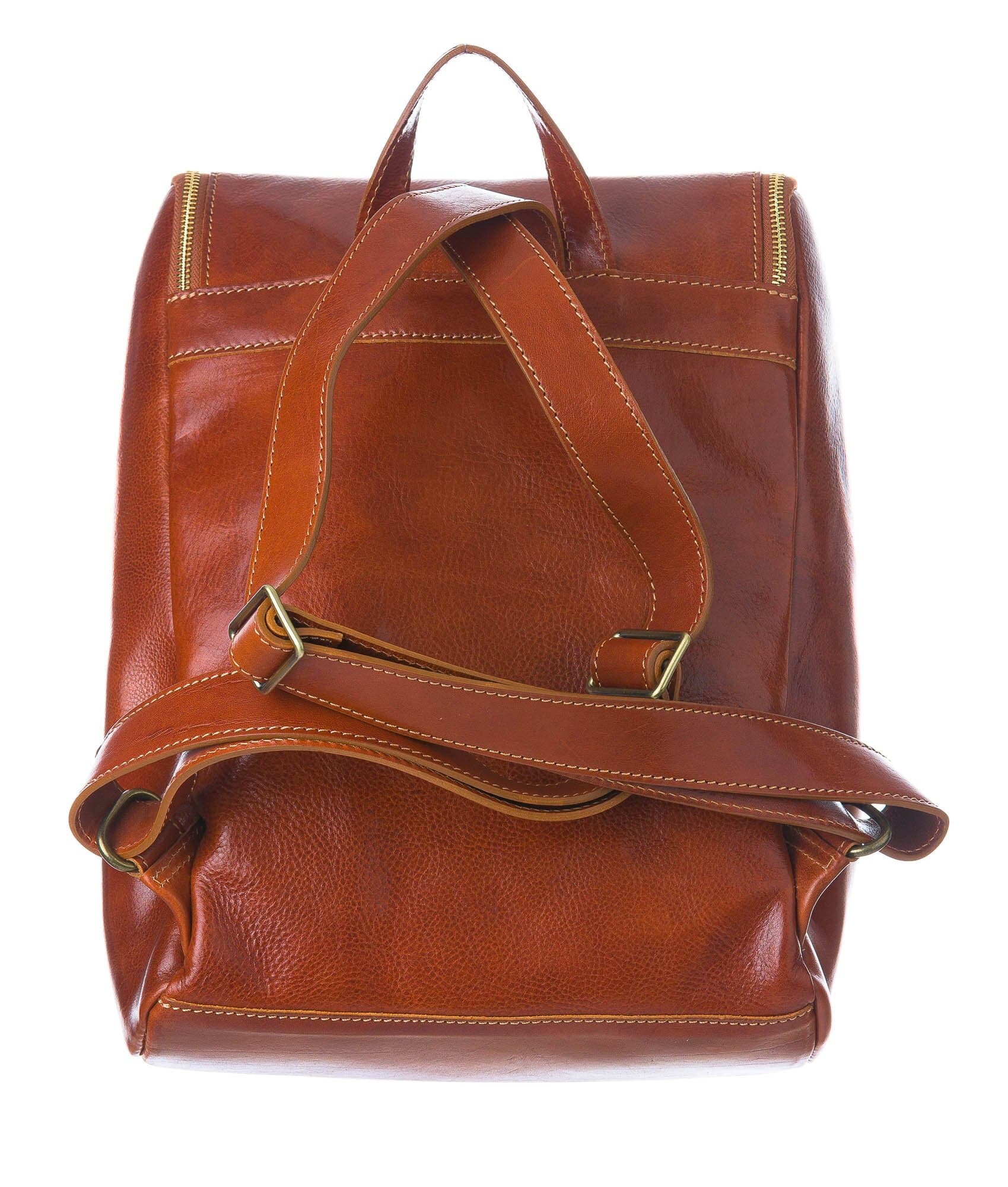 Borsa zaino in vera pelle CHIAROSCURO mod. MONTE EVEREST colore MIELE, Made in Italy