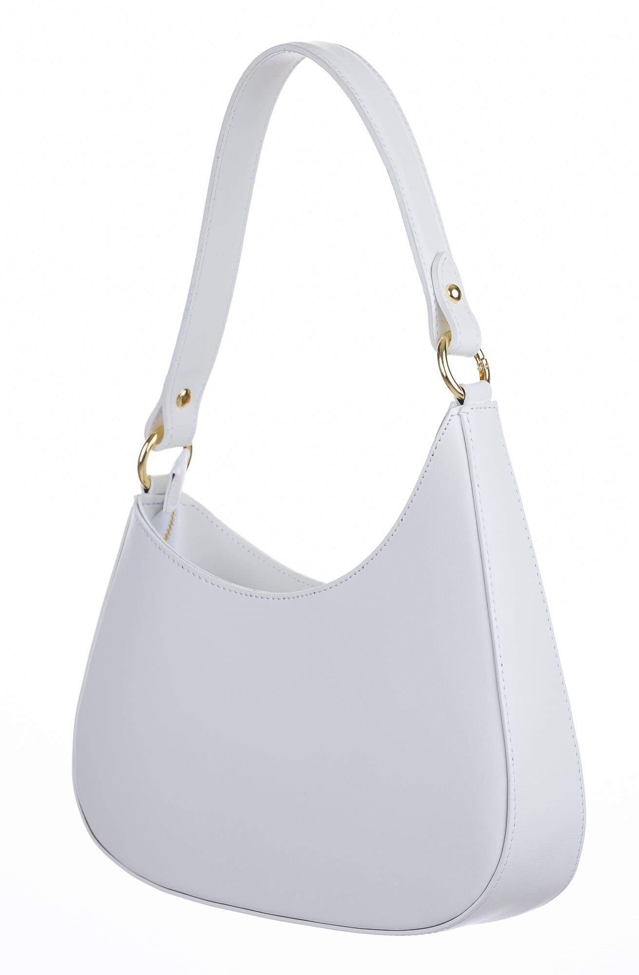 Borsa in vera pelle saffiano, modello ALISEA, colore BIANCO, CHIAROSCURO, Made in Italy