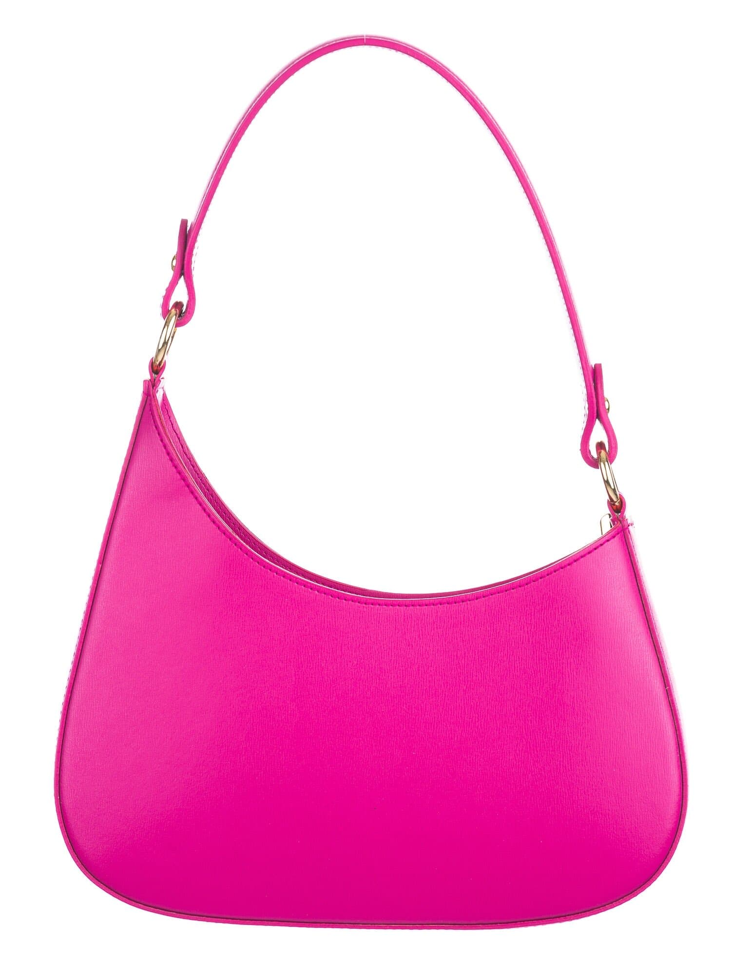 Borsa in vera pelle saffiano, modello ALISEA, colore FUCSIA, CHIAROSCURO, Made in Italy