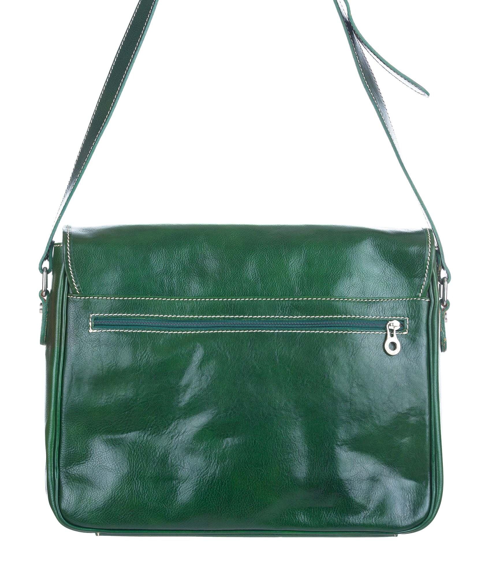 MATTIA MEDIUM: Borsa Messenger a Tracolla da uomo in vero cuoio, colore : VERDE, CHIAROSCURO, Made in Italy