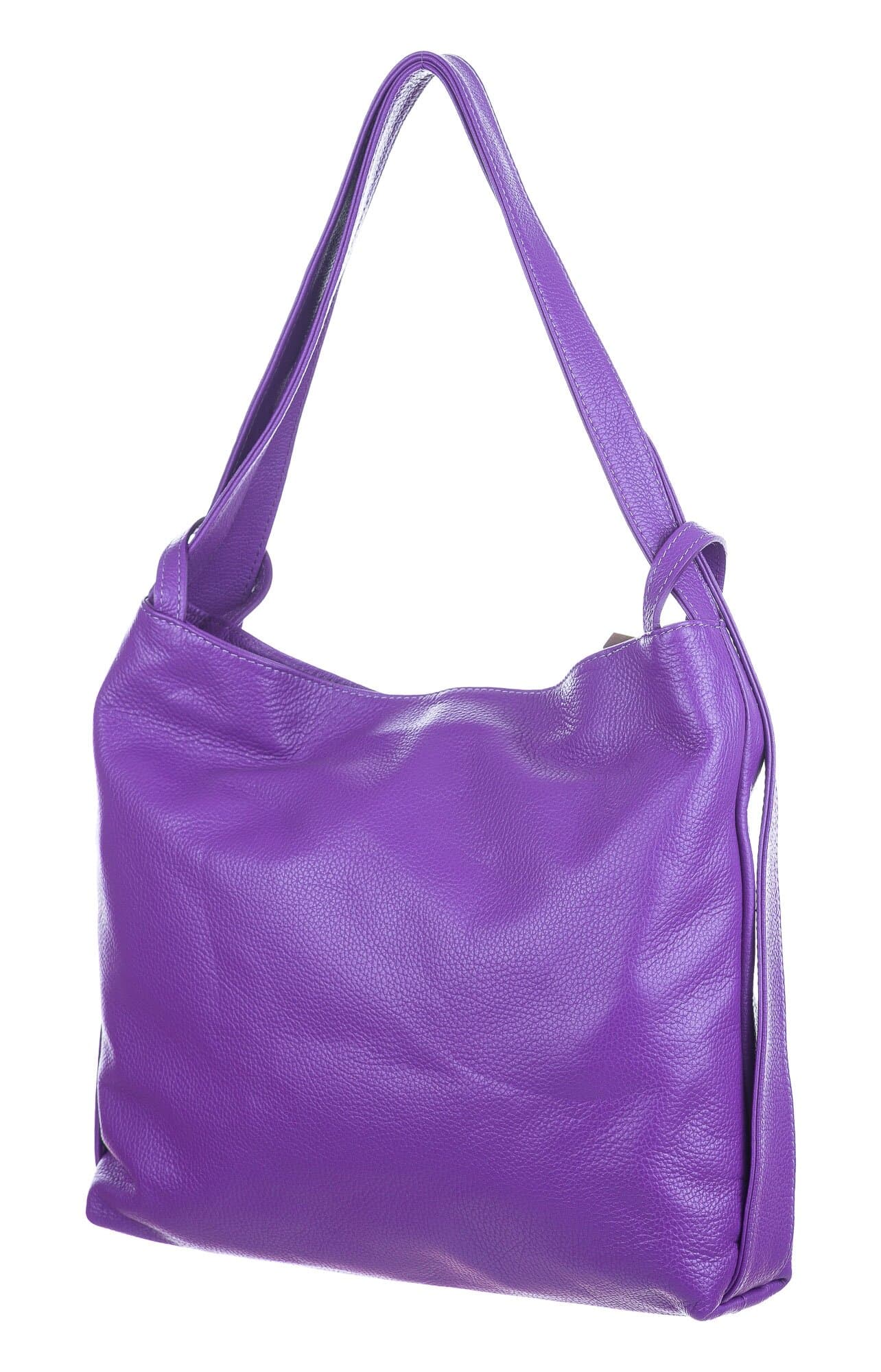 OLIVIA : borsa / zaino, pelle morbida, colore : VIOLA, Made in Italy