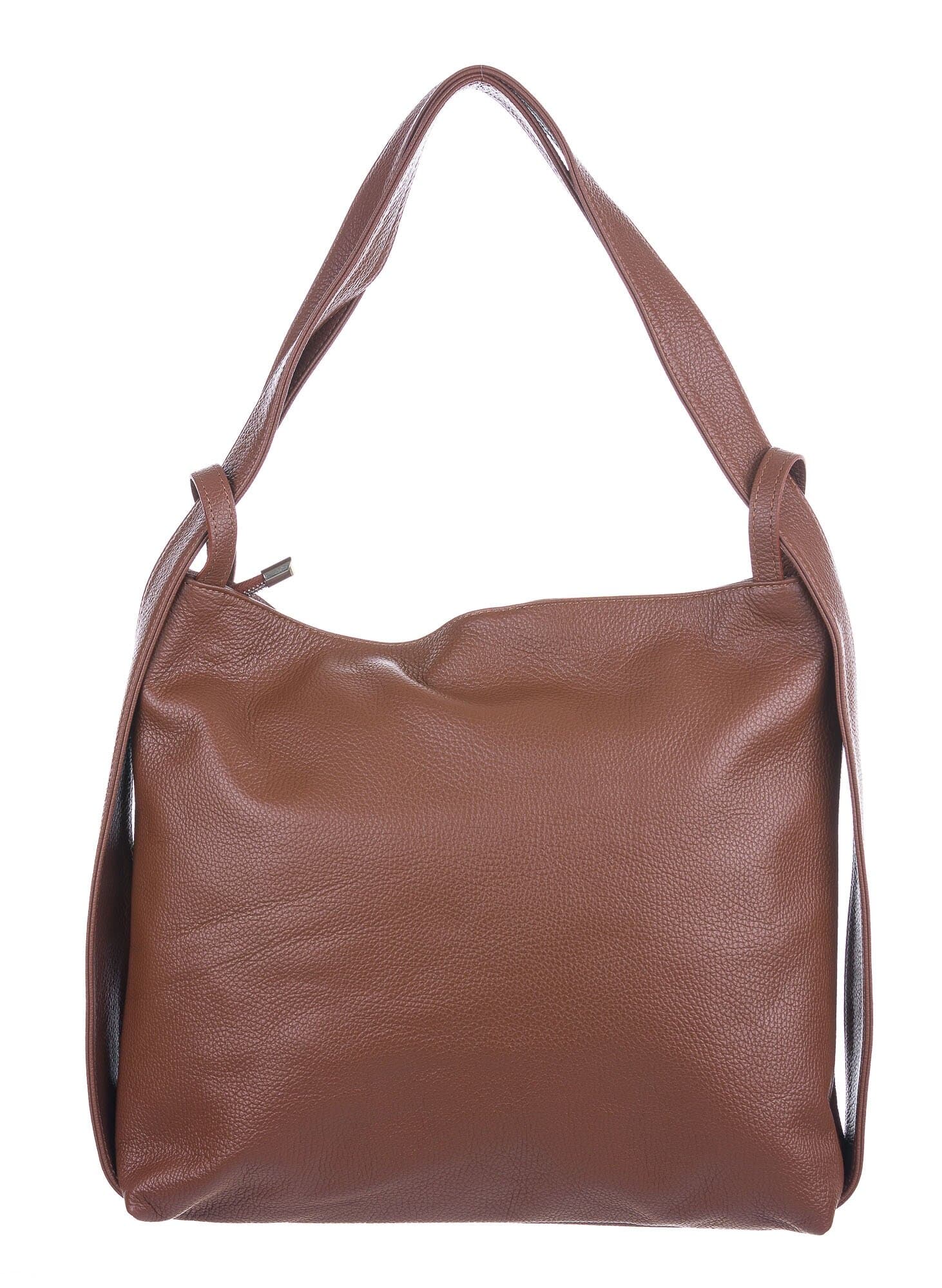 OLIVIA : borsa / zaino, pelle morbida, colore : MARRONE, Made in Italy