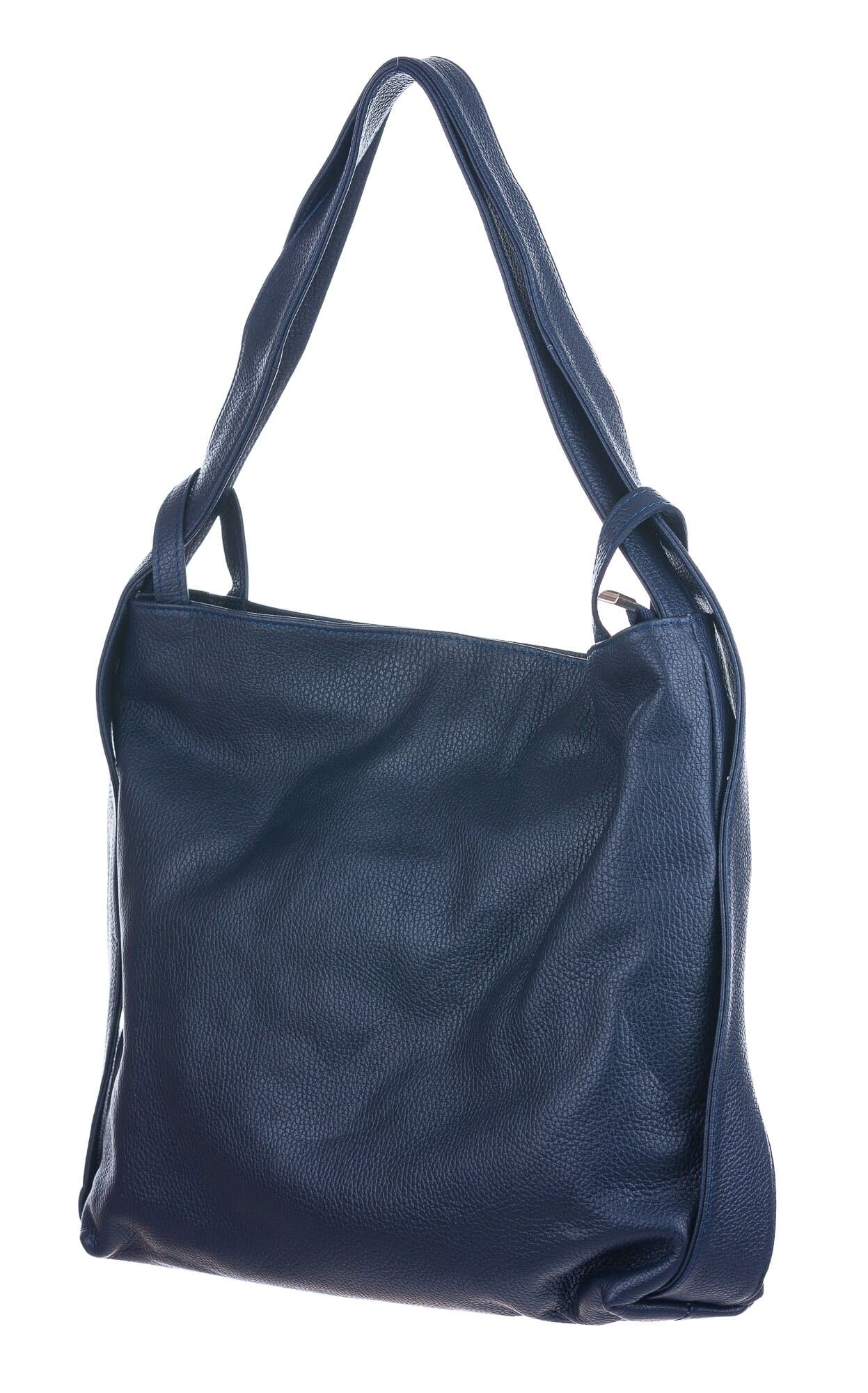 OLIVIA : borsa / zaino, pelle morbida, colore : BLU, Made in Italy