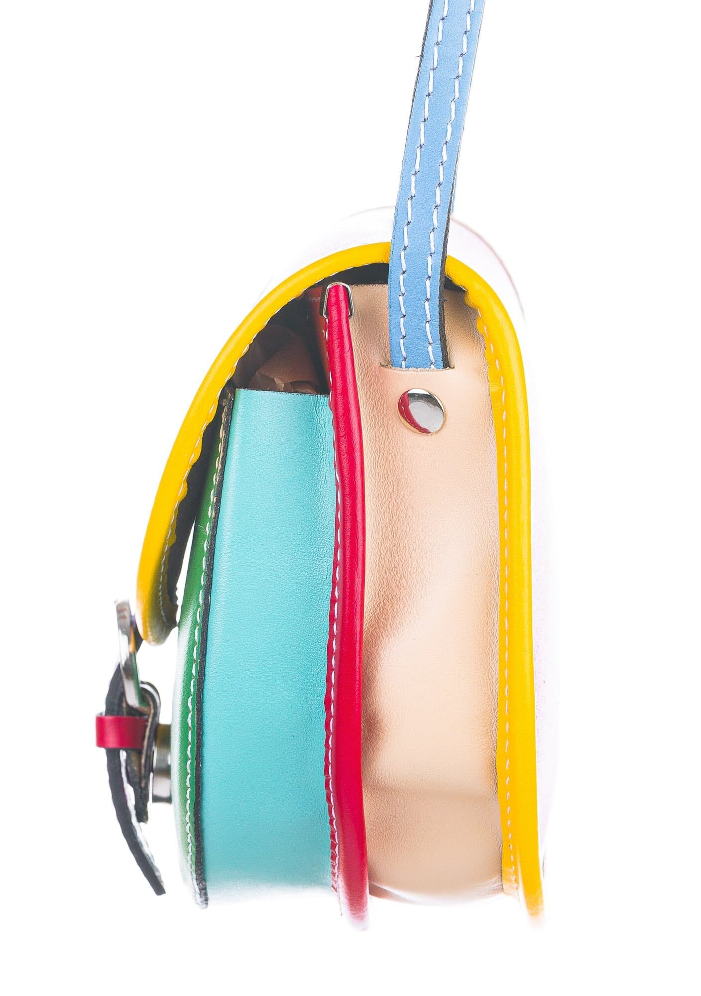 Borsa donna in vera pelle CHIAROSCURO mod. RAMONA colore MULTICOLORE ESTIVO Made in Italy - E30
