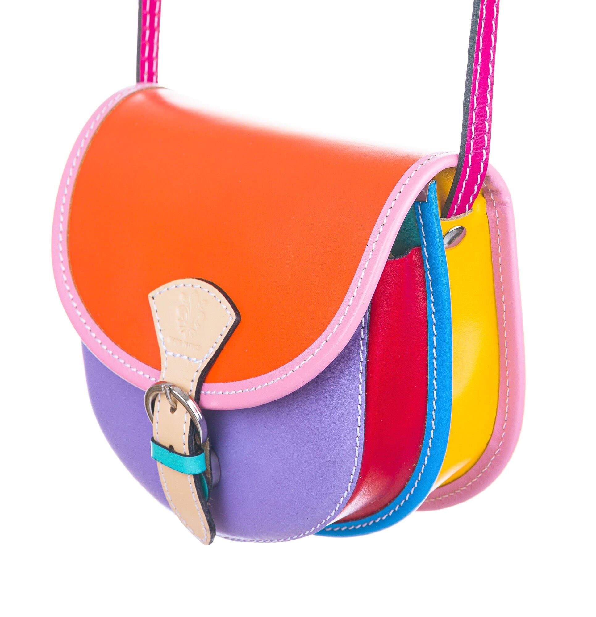 Borsa donna in vera pelle CHIAROSCURO mod. RAMONA colore MULTICOLORE RANDOM ESTIVO, Made in Italy - E31