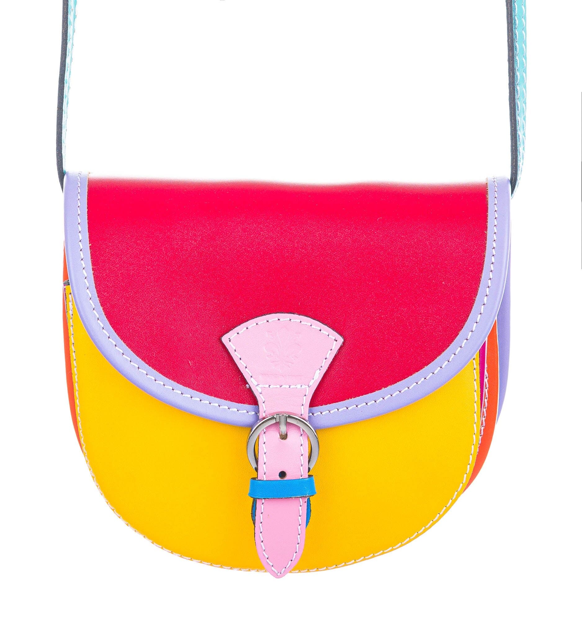 Borsa donna in vera pelle CHIAROSCURO mod. RAMONA colore MULTICOLORE RANDOM ESTIVO, Made in Italy - E32