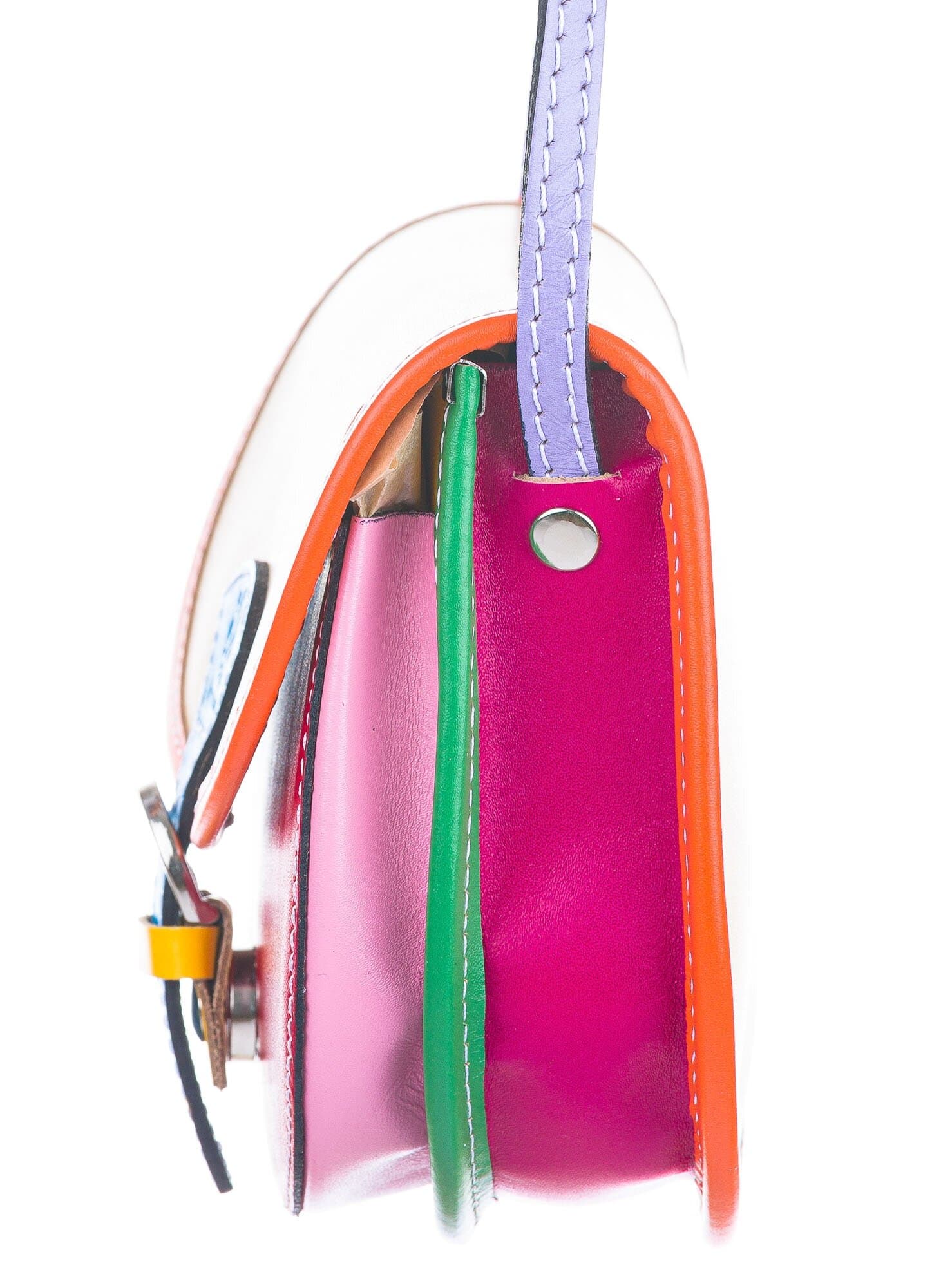Borsa donna in vera pelle CHIAROSCURO mod. RAMONA colore MULTICOLORE RANDOM ESTIVO, Made in Italy - E33