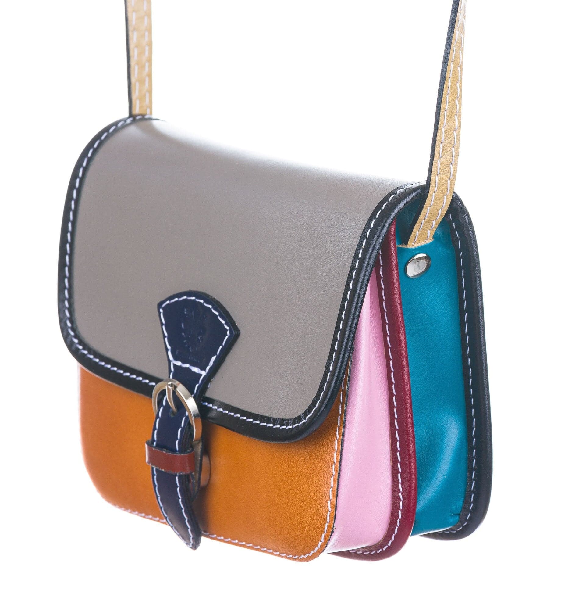 Borsa donna in vera pelle CHIAROSCURO mod. RAMONA colore MULTICOLORE RANDOM, Made in Italy - I41