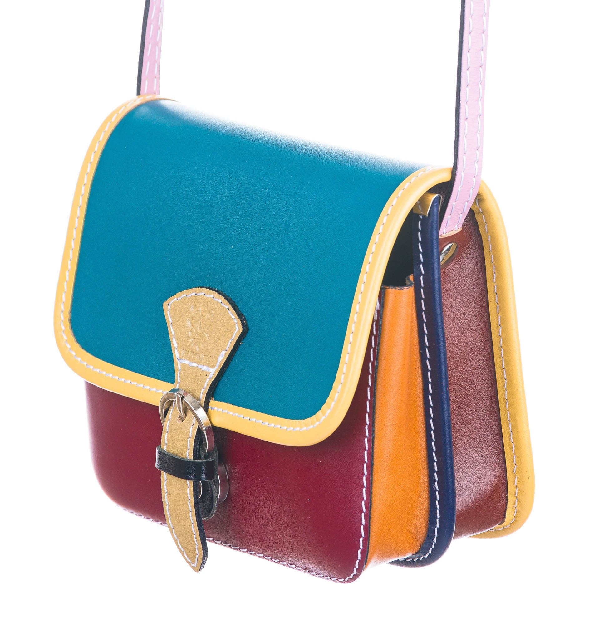 Borsa donna in vera pelle CHIAROSCURO mod. RAMONA colore MULTICOLORE RANDOM, Made in Italy - I43