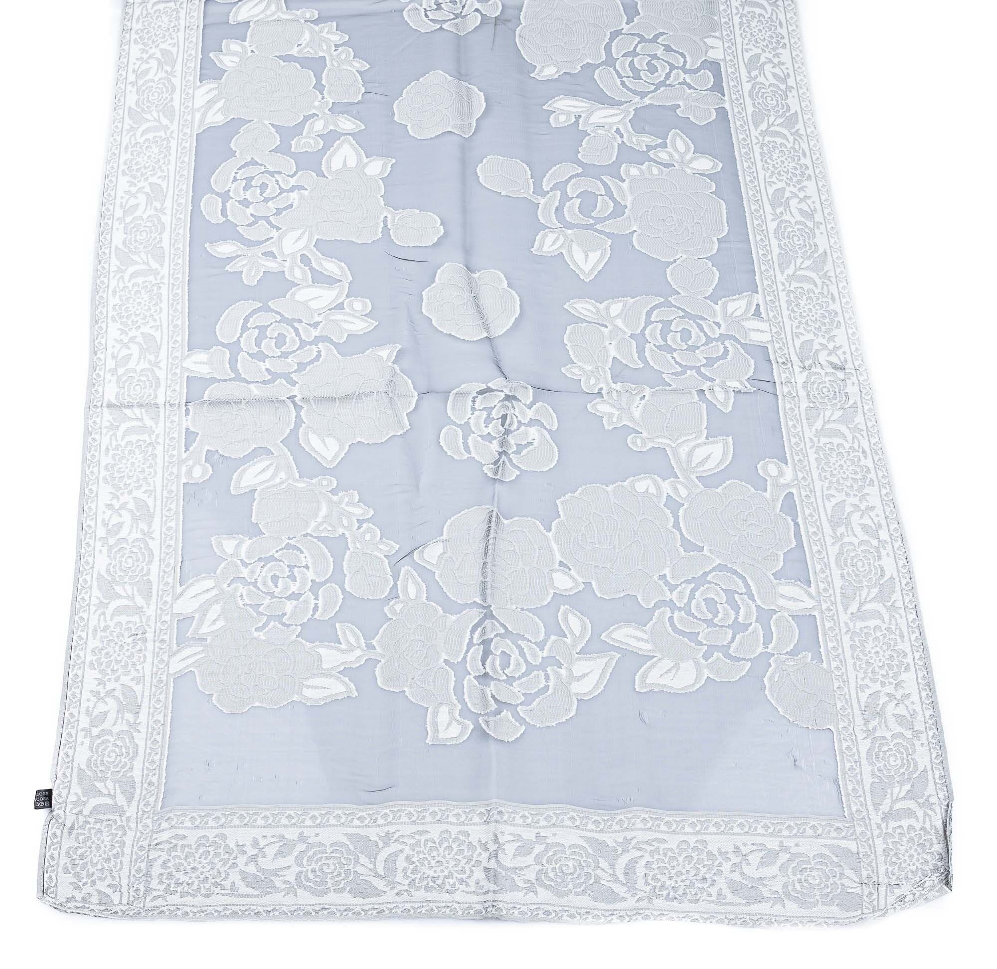 Foulard da donna CILIEGIO, design a fiori, colore BIANCO, EMPORIUM ITALY