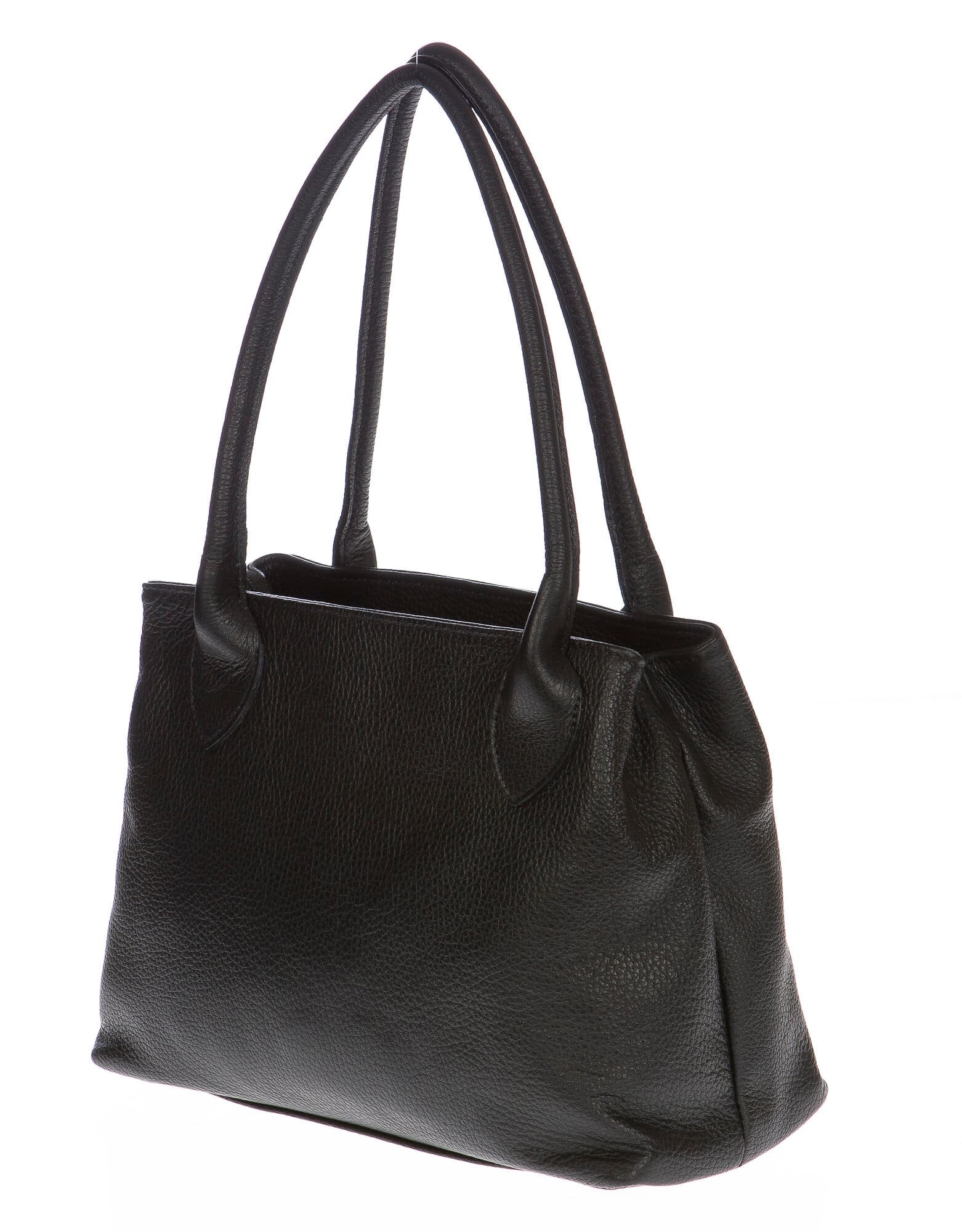 Borsa donna in vera pelle CHIAROSCURO mod. ENRICA colore NERO Made in Italy