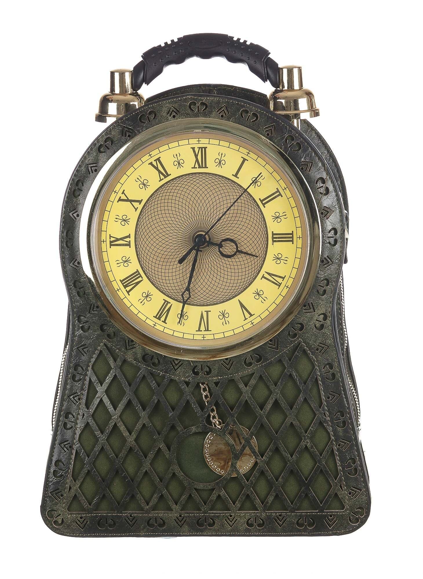 Borsa zaino orologio Big Ben, stile steampunk, colore verde, ARIANNA DINI