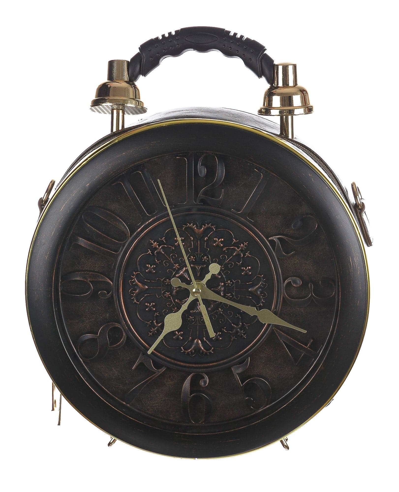 Borsa Ben Big Numbers con orologio funzionante con tracolla, Cosplay Steampunk, ecopelle, colore testa di moro, ARIANNA DINI DESIGN