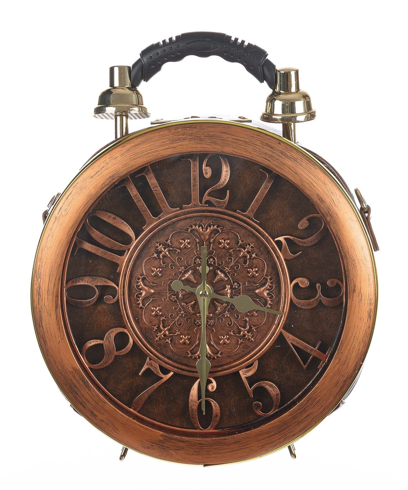 Borsa Ben Numbers con orologio funzionante con tracolla, in Stile Steampunk, ecopelle, colore marrone, ARIANNA DINI DESIGN