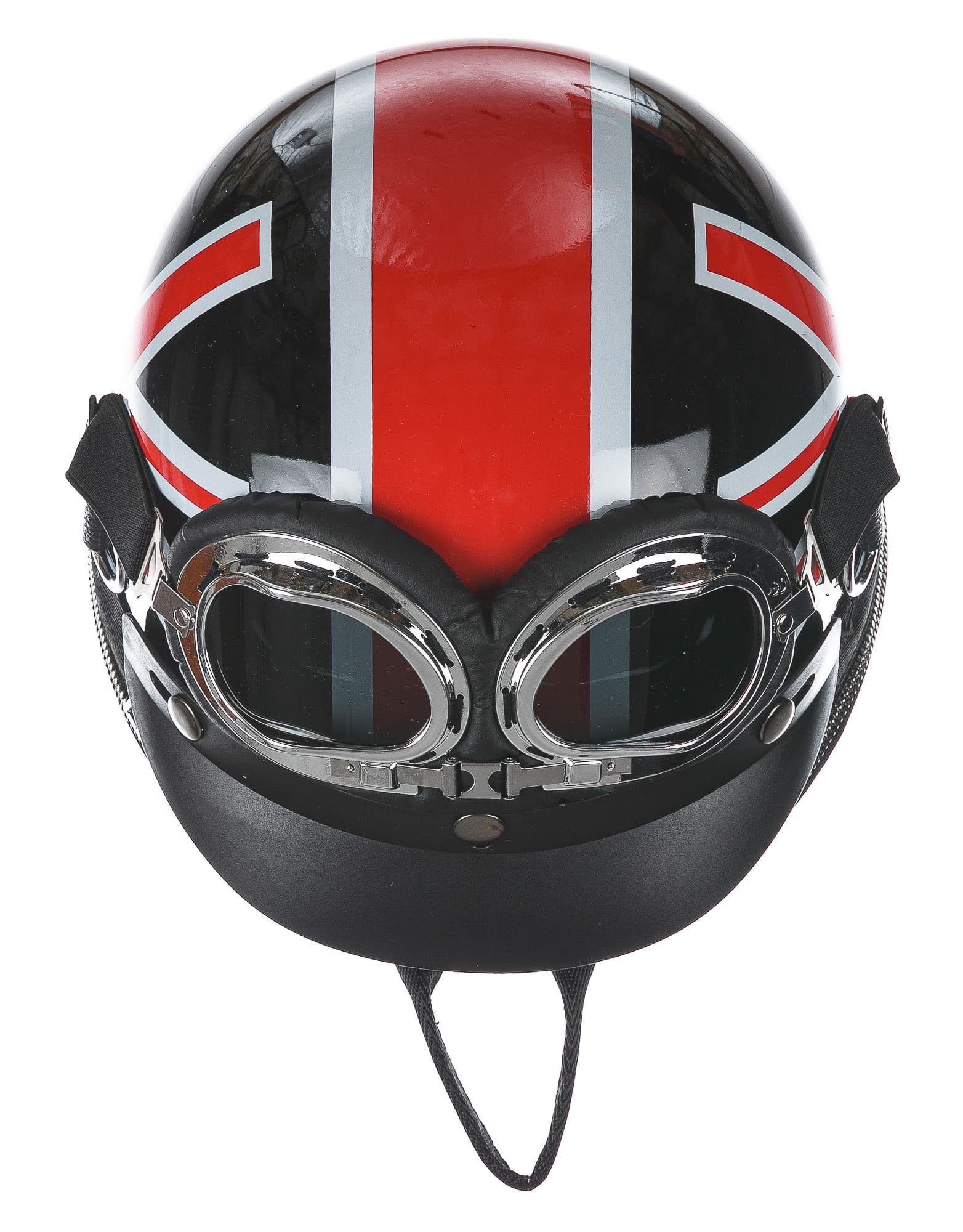 Borsa zaino Eros casco con tracolla, in Stile Steampunk, ecopelle, colore bandiera britannica, ARIANNA DINI DESIGN