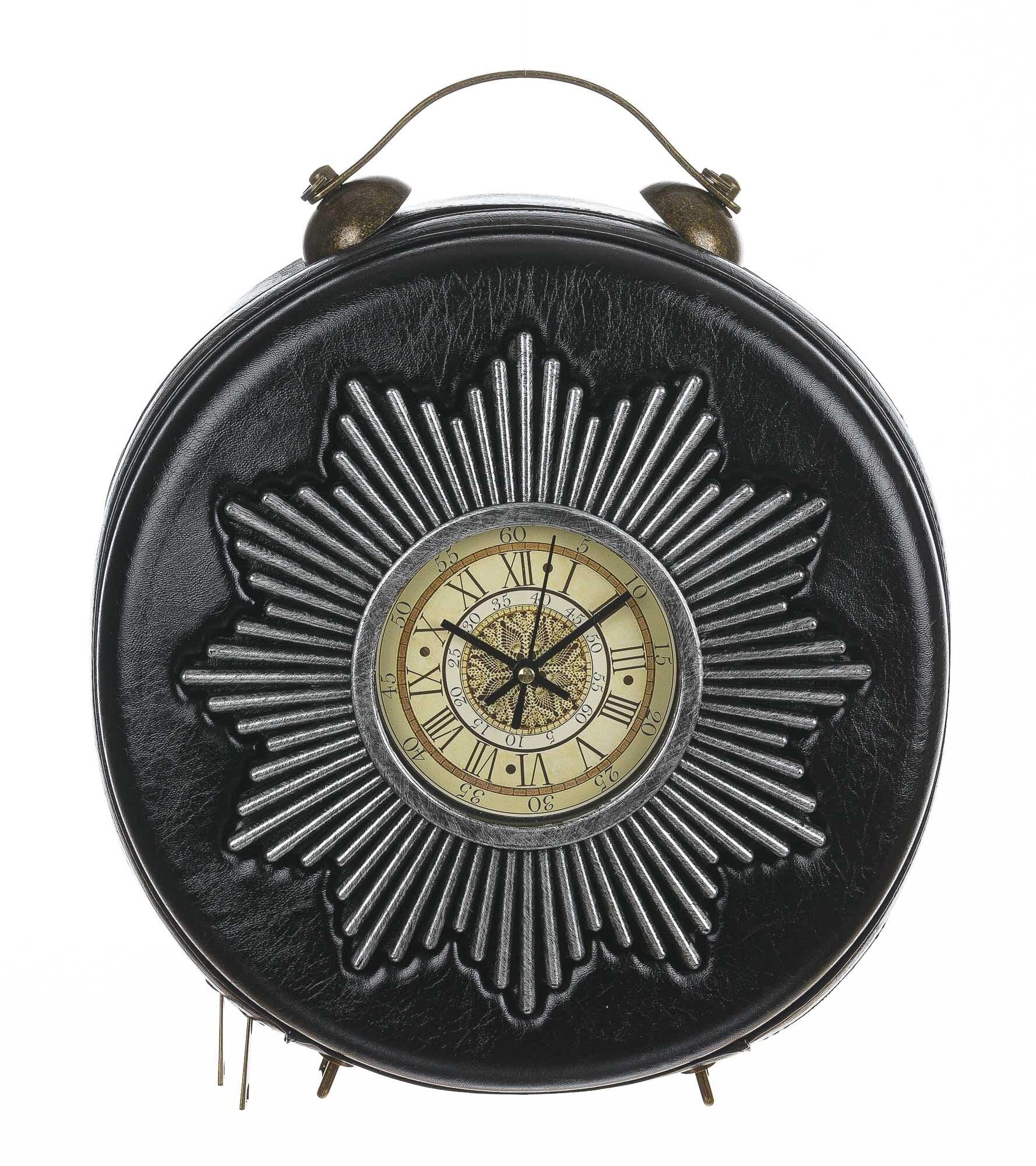Borsa zaino Virginia Clock con orologio funzionante con tracolla, Cosplay Steampunk, ecopelle, colore nero, ARIANNA DINI DESIGN