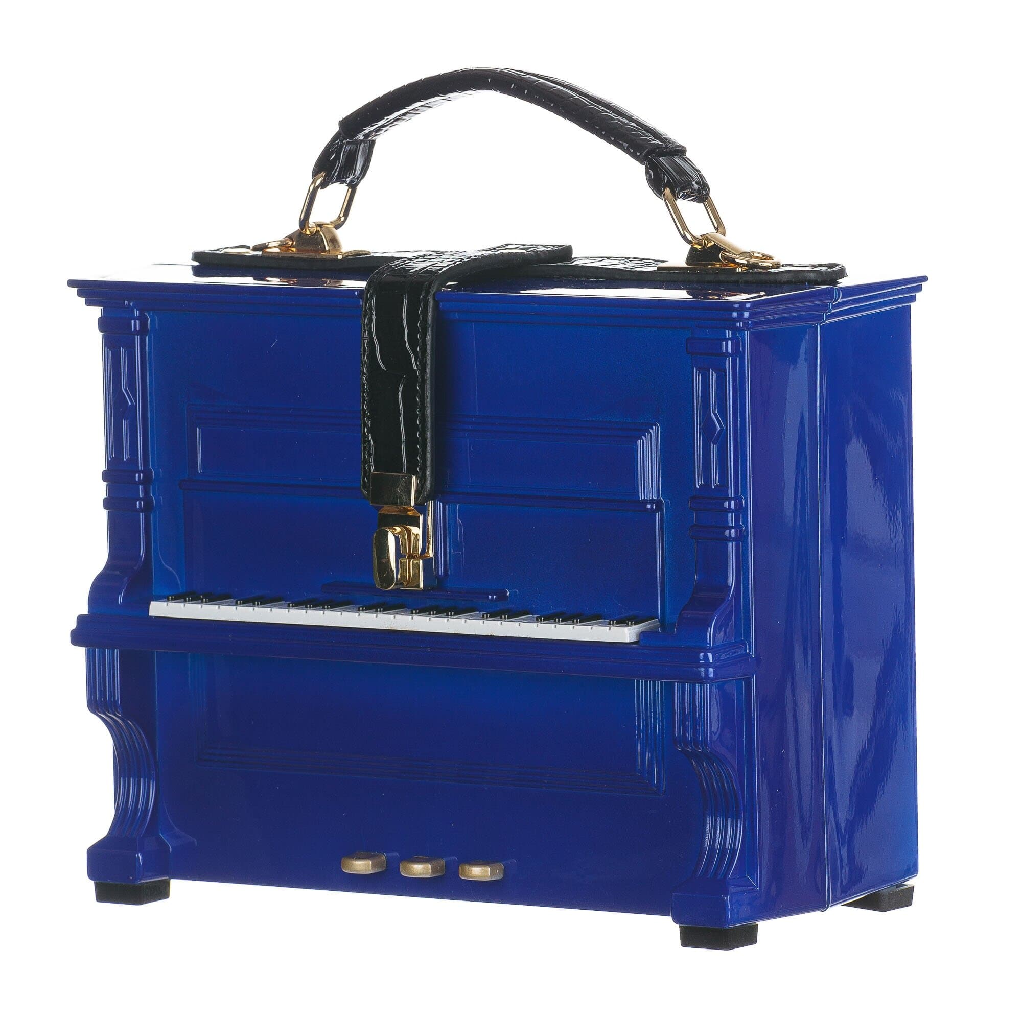 Borsa Piano Yavanna con tracolla, Cosplay Steampunk, colore blu, ARIANNA DINI DESIGN