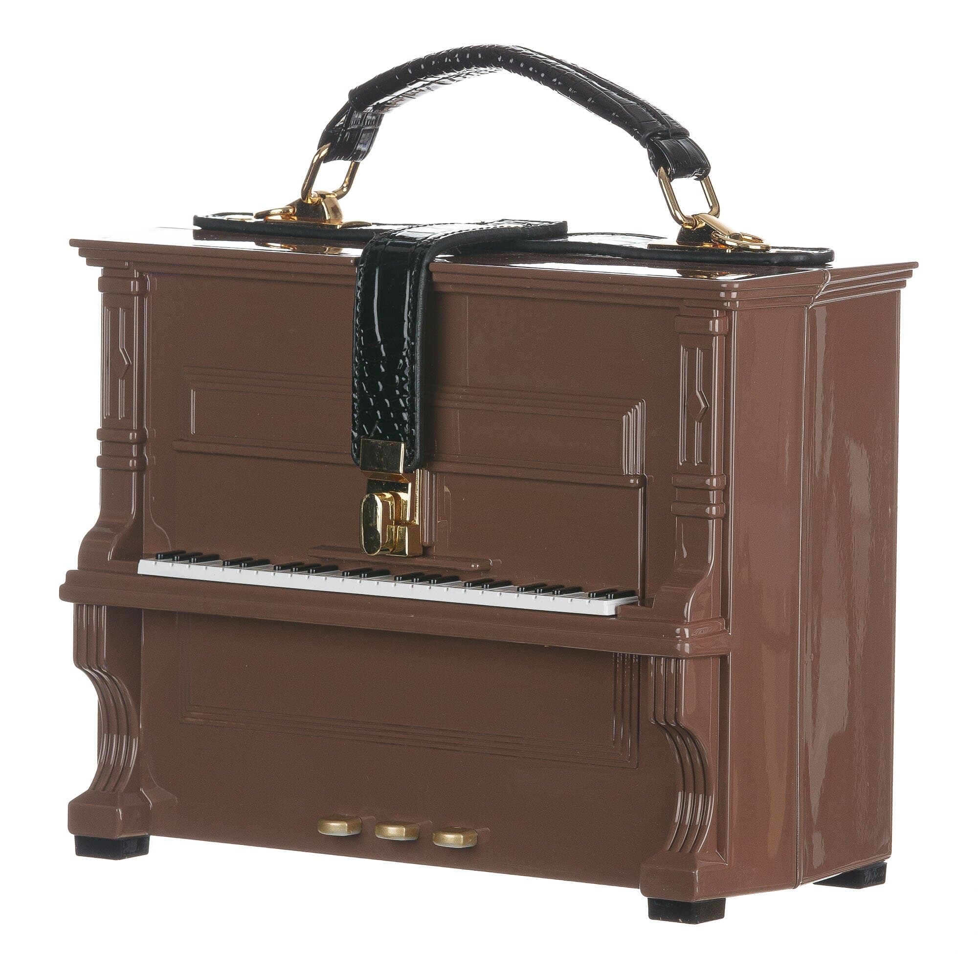 Borsa Piano Yavanna con tracolla, Cosplay Steampunk, colore taupe, ARIANNA DINI DESIGN