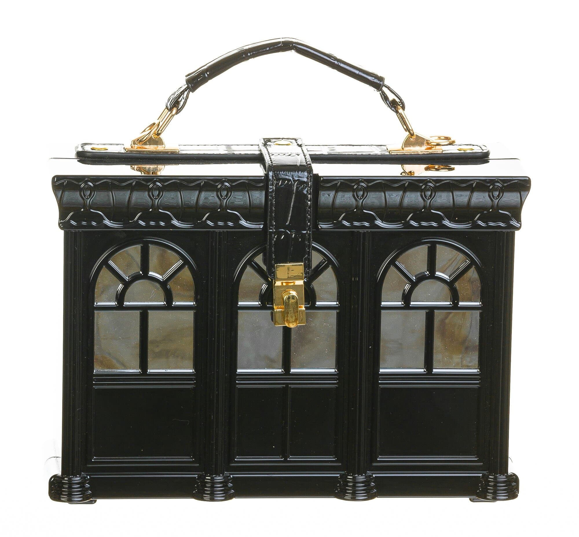 Borsa Casa Polly con tracolla, Cosplay Steampunk, colore nero, ARIANNA DINI DESIGN