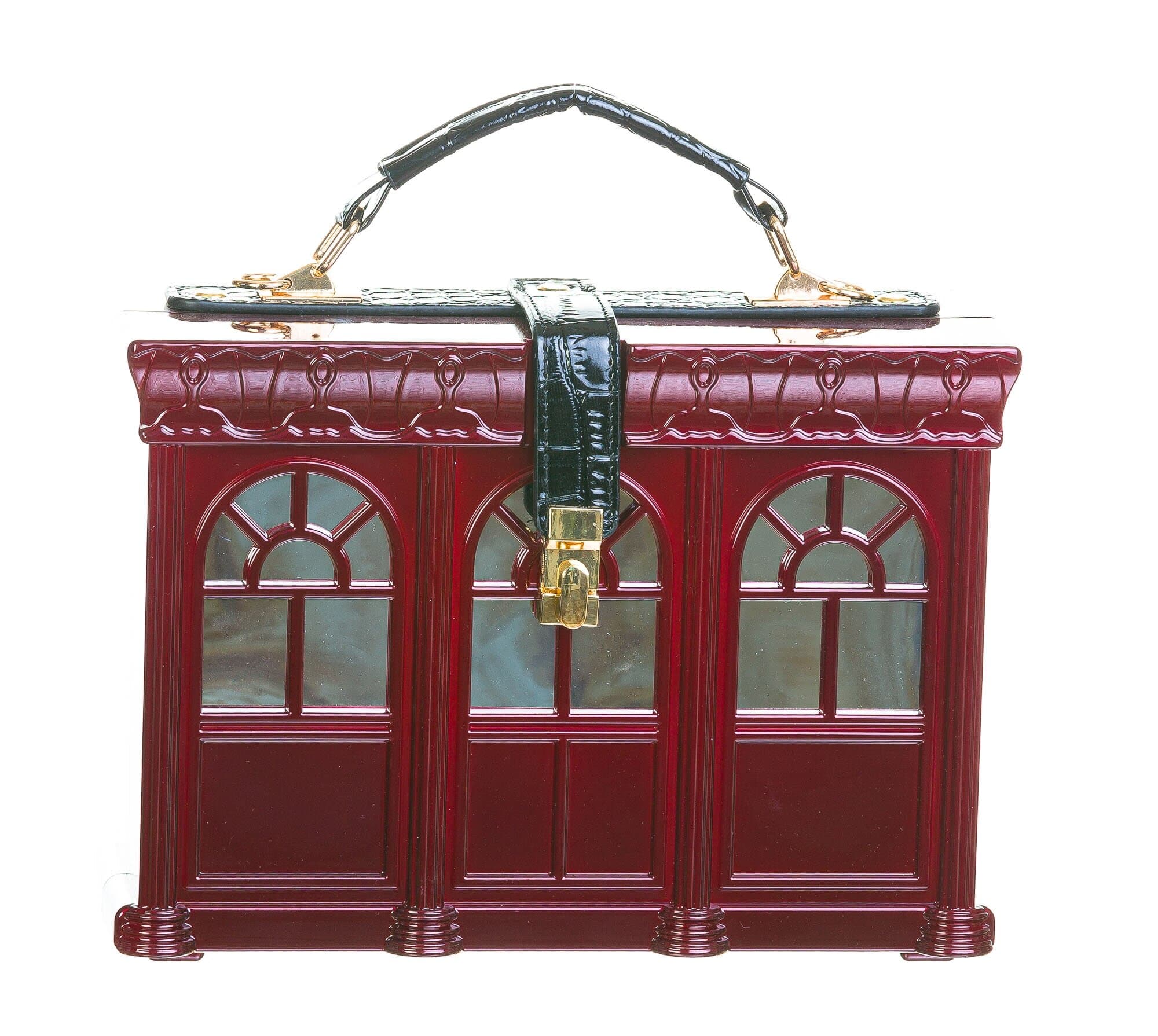 Borsa Casa Polly con tracolla, Cosplay Steampunk, colore rosso, ARIANNA DINI DESIGN