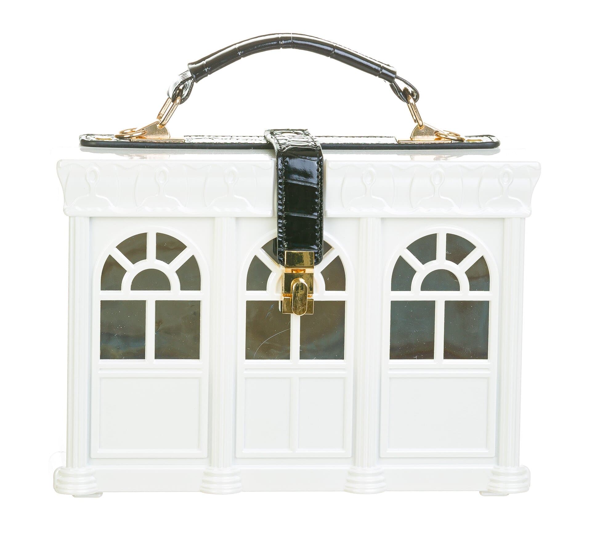 Borsa Casa Polly con tracolla, Cosplay Steampunk, colore bianco, ARIANNA DINI DESIGN