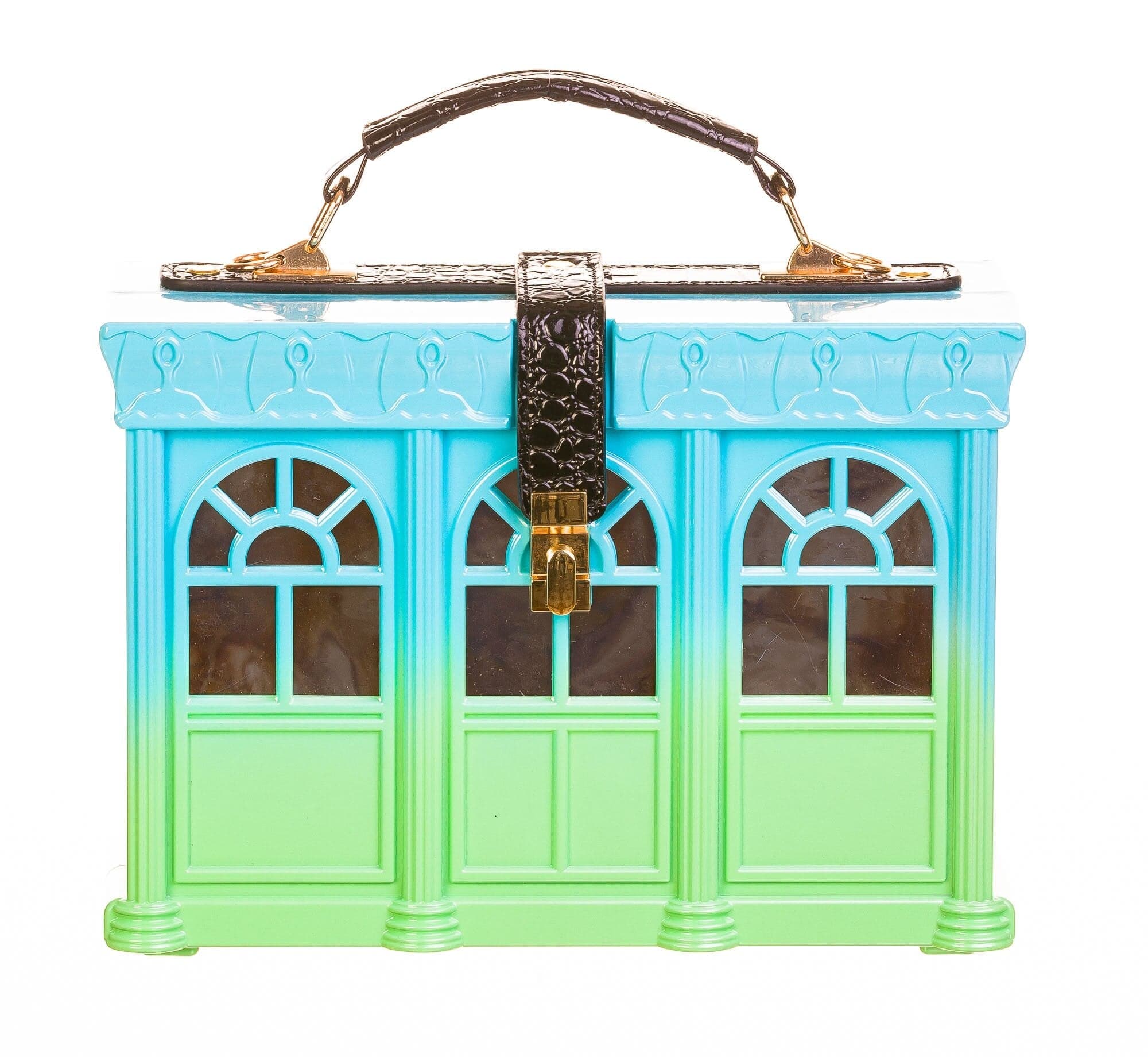 Borsa Casa Polly con tracolla, Cosplay Steampunk, colore azzurro / verde, ARIANNA DINI DESIGN