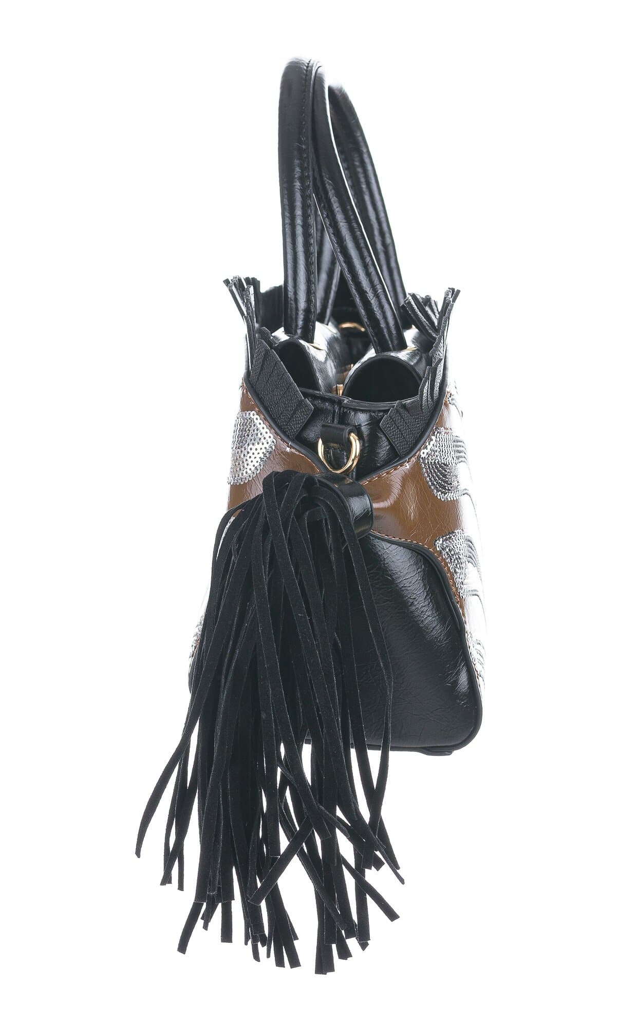 Borsa Marty Zebra con tracolla, Cosplay Steampunk, ecopelle, colore MARRONE e ARGENTO, ARIANNA DINI DESIGN