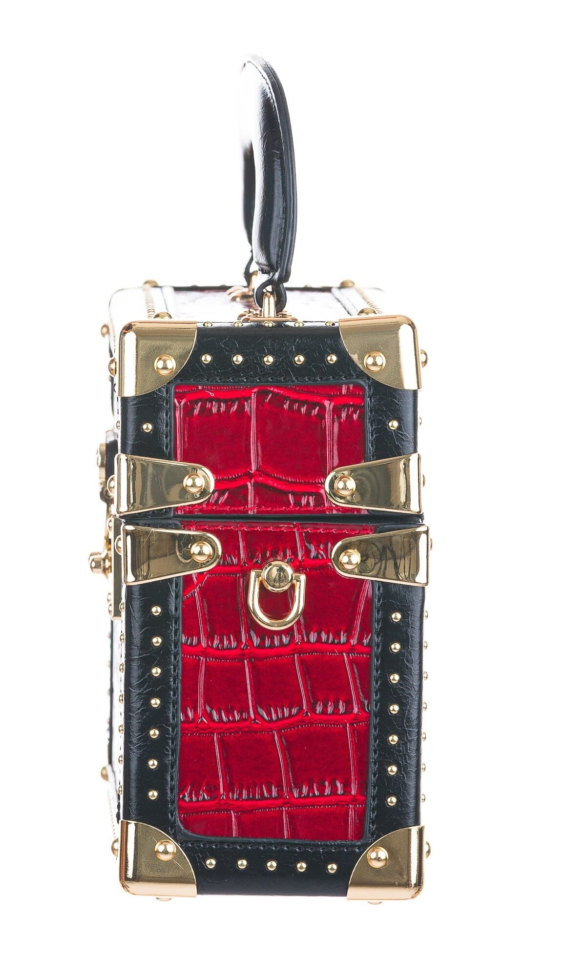 Borsa Bauletto Lily con tracolla, Cosplay Steampunk, colore rosso, ARIANNA DINI DESIGN