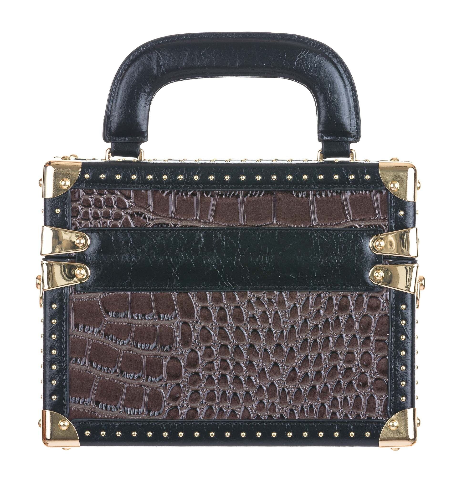 Borsa Bauletto Lily con tracolla, Cosplay Steampunk, colore testa di moro, ARIANNA DINI DESIGN