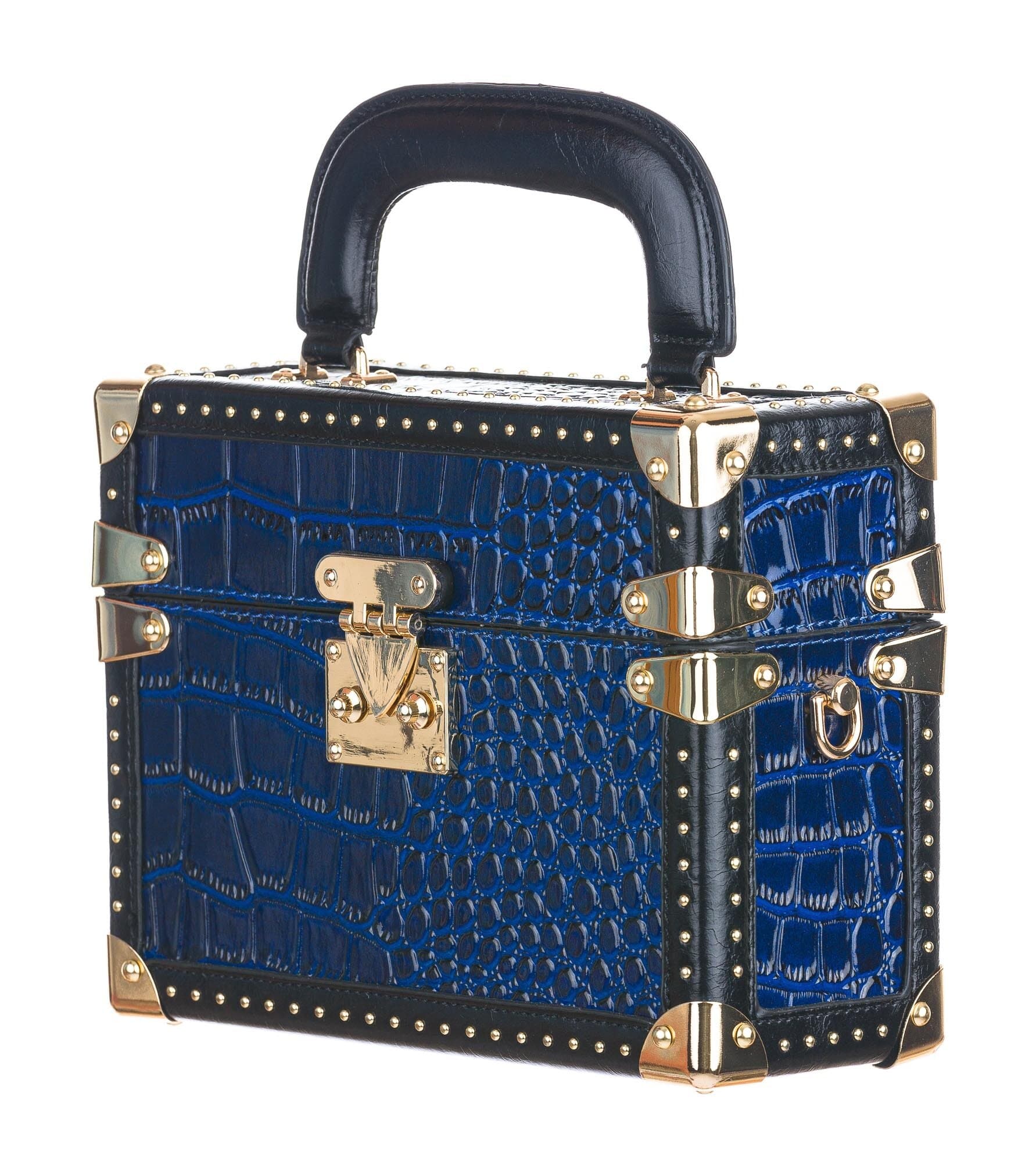 Borsa Bauletto Lily con tracolla, Cosplay Steampunk, colore blu, ARIANNA DINI DESIGN