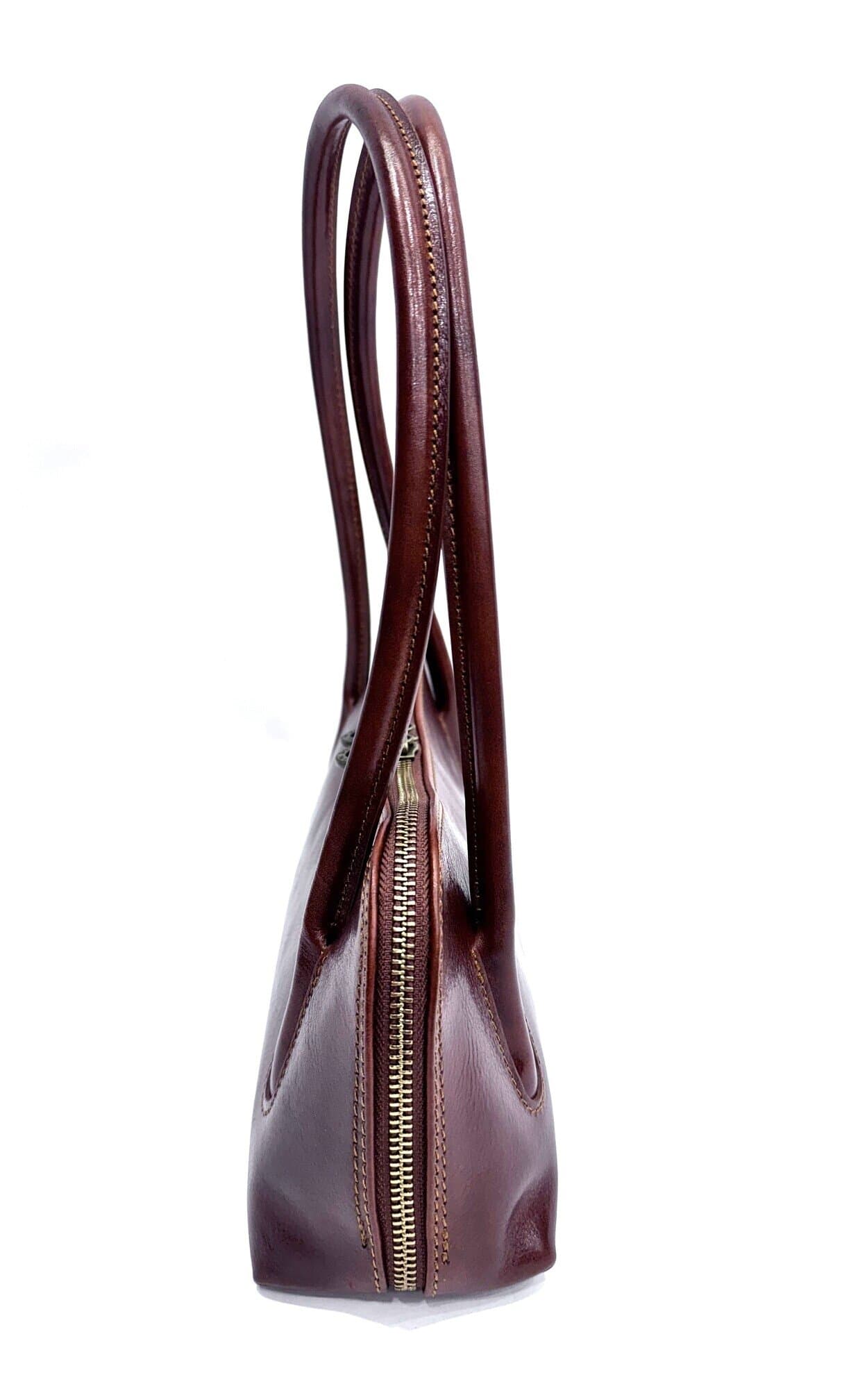 Borsa donna in vera pelle CHIAROSCURO mod. EDA colore MARRONE Made in Italy