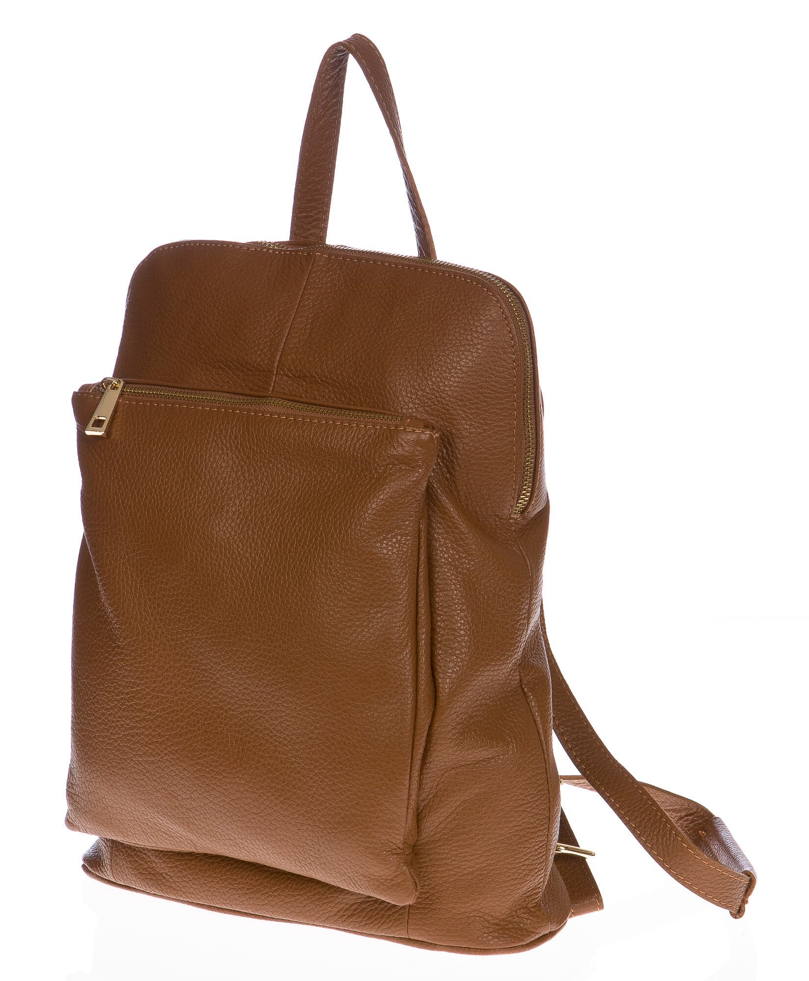 Borsa zaino donna in vera pelle CHIAROSCURO mod. MONVISO colore MARRONE Made in Italy.