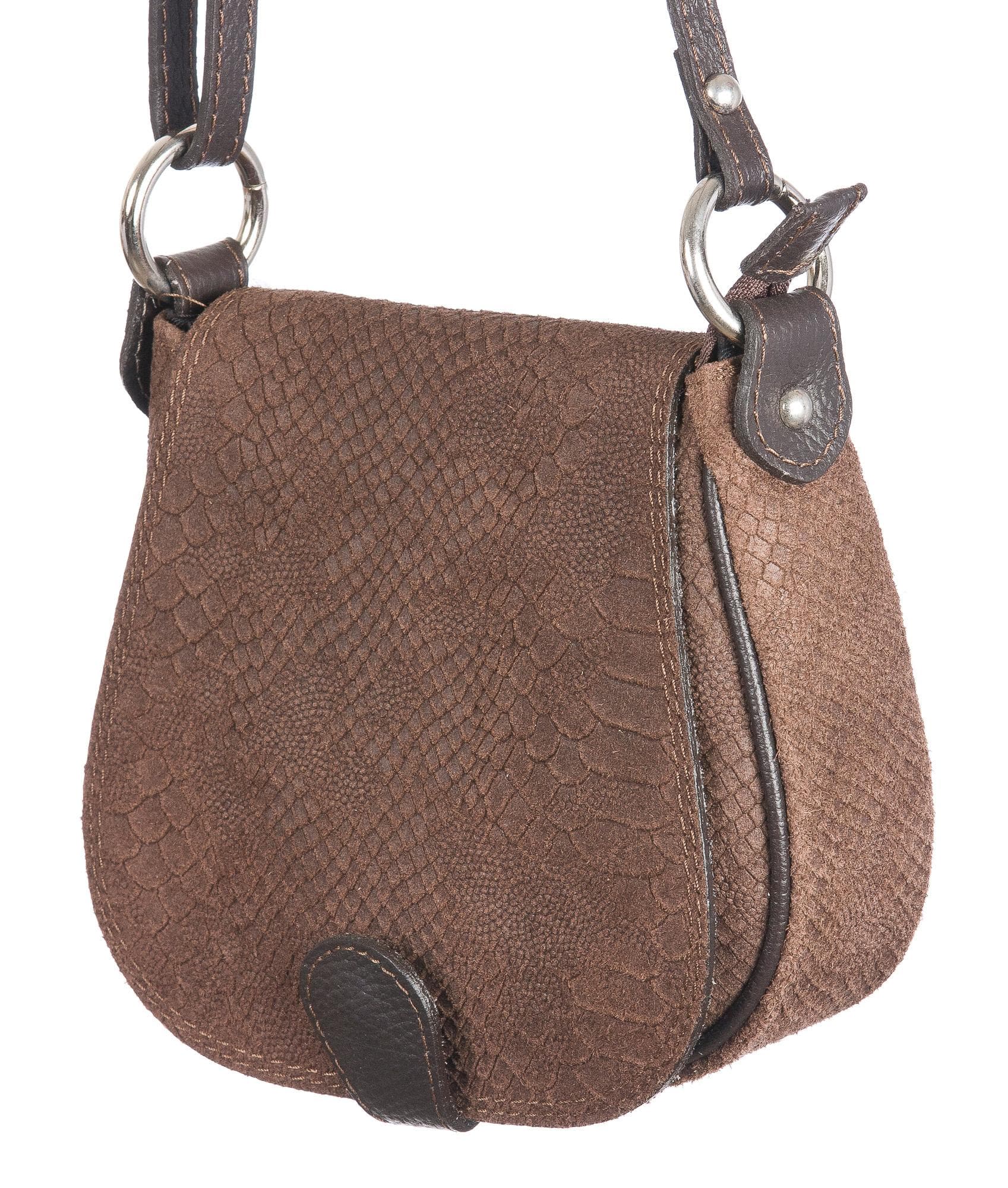 Borsa donna in vera pelle CHIARO SCURO mod. GABRIELLA colore MARRONE Made in Italy