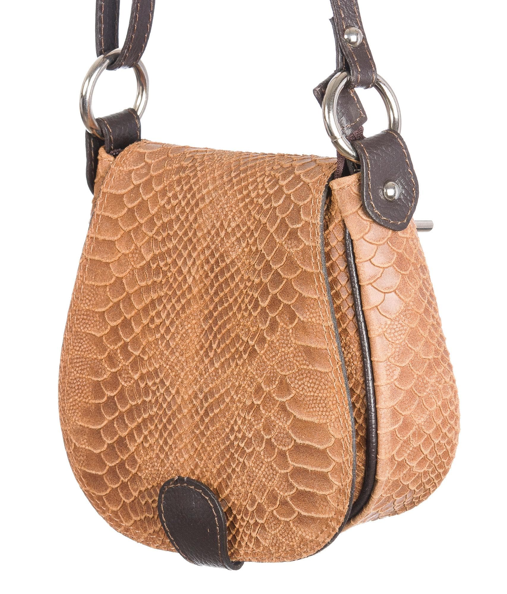 Borsa donna in vera pelle CHIARO SCURO mod. GABRIELLA colore MIELE Made in Italy (Borsa)