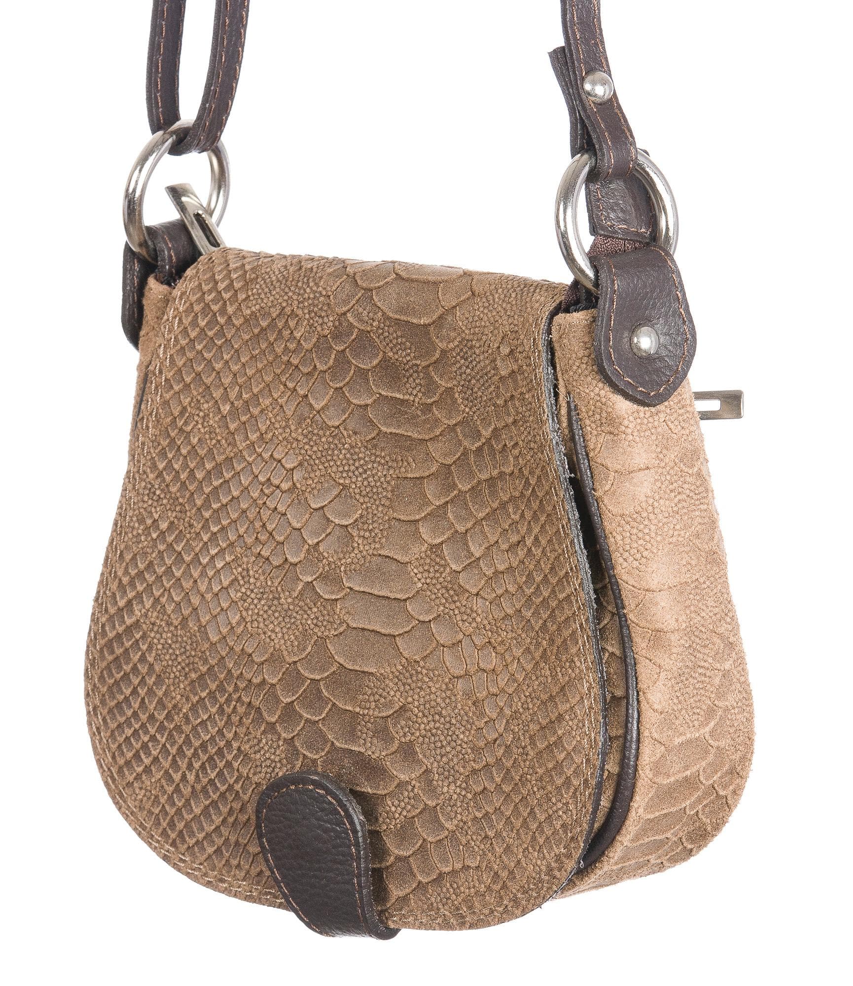 Borsa donna in vera pelle CHIARO SCURO mod. GABRIELLA colore BEIGE Made in Italy
