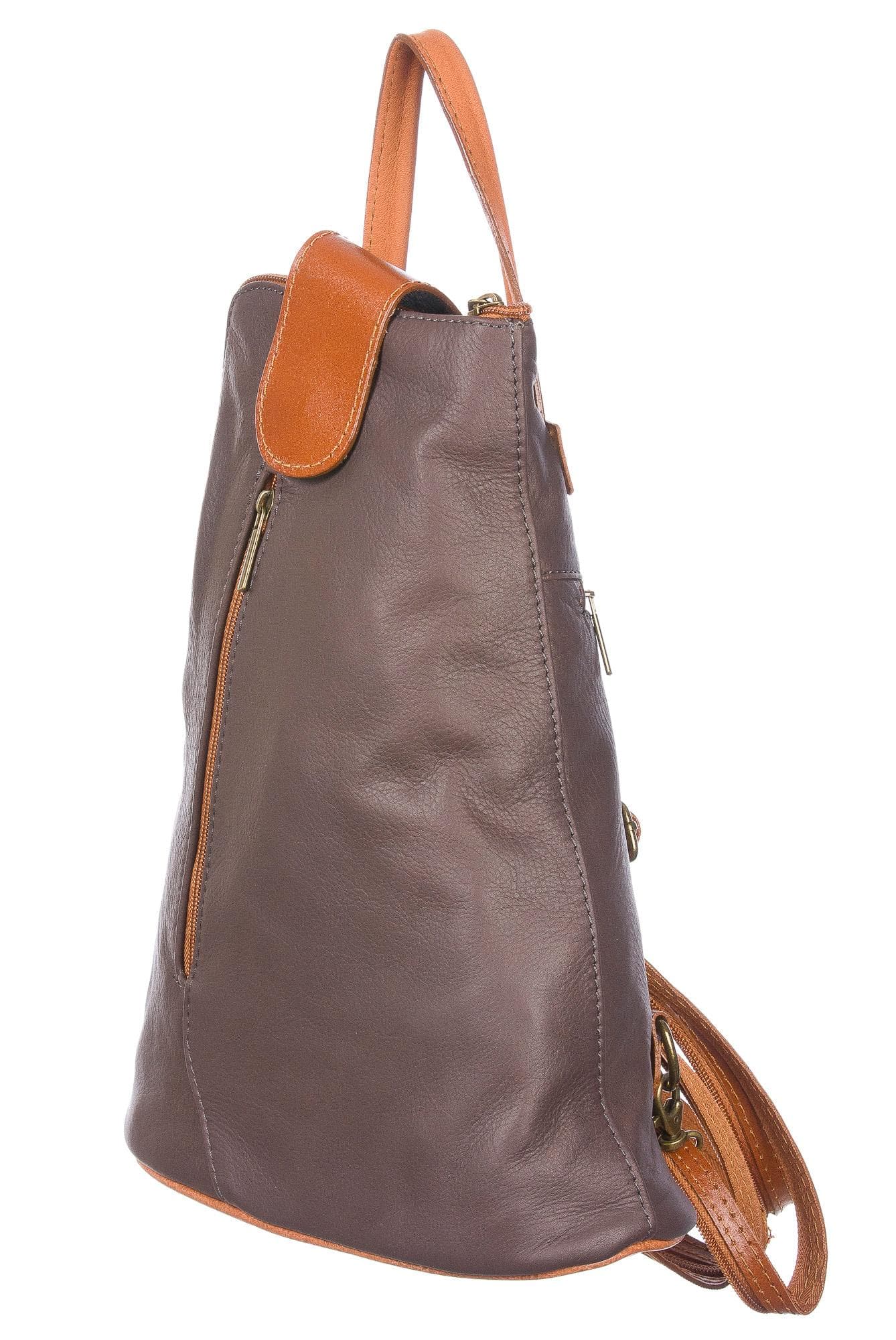 Borsa donna in vera pelle CHIARO SCURO mod. MONTE ETNA