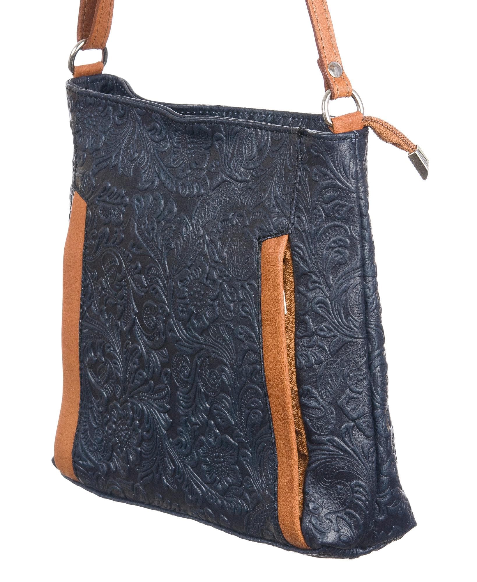 Borsa donna in vera pelle CHIARO SCURO mod. MONY colore BLU Made in Italy