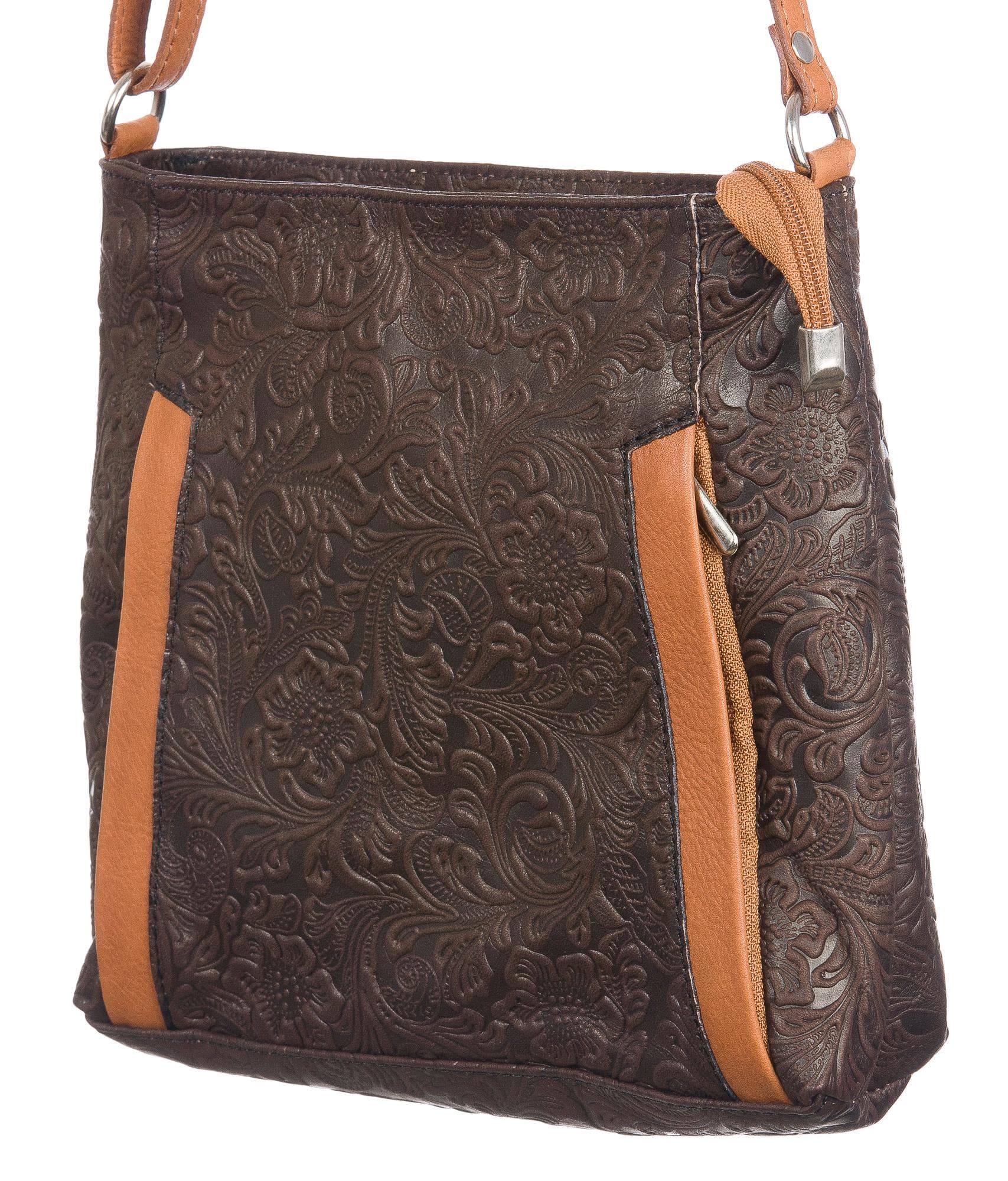 Borsa donna in vera pelle CHIARO SCURO mod. MONY colore TESTA DI MORO Made in Italy