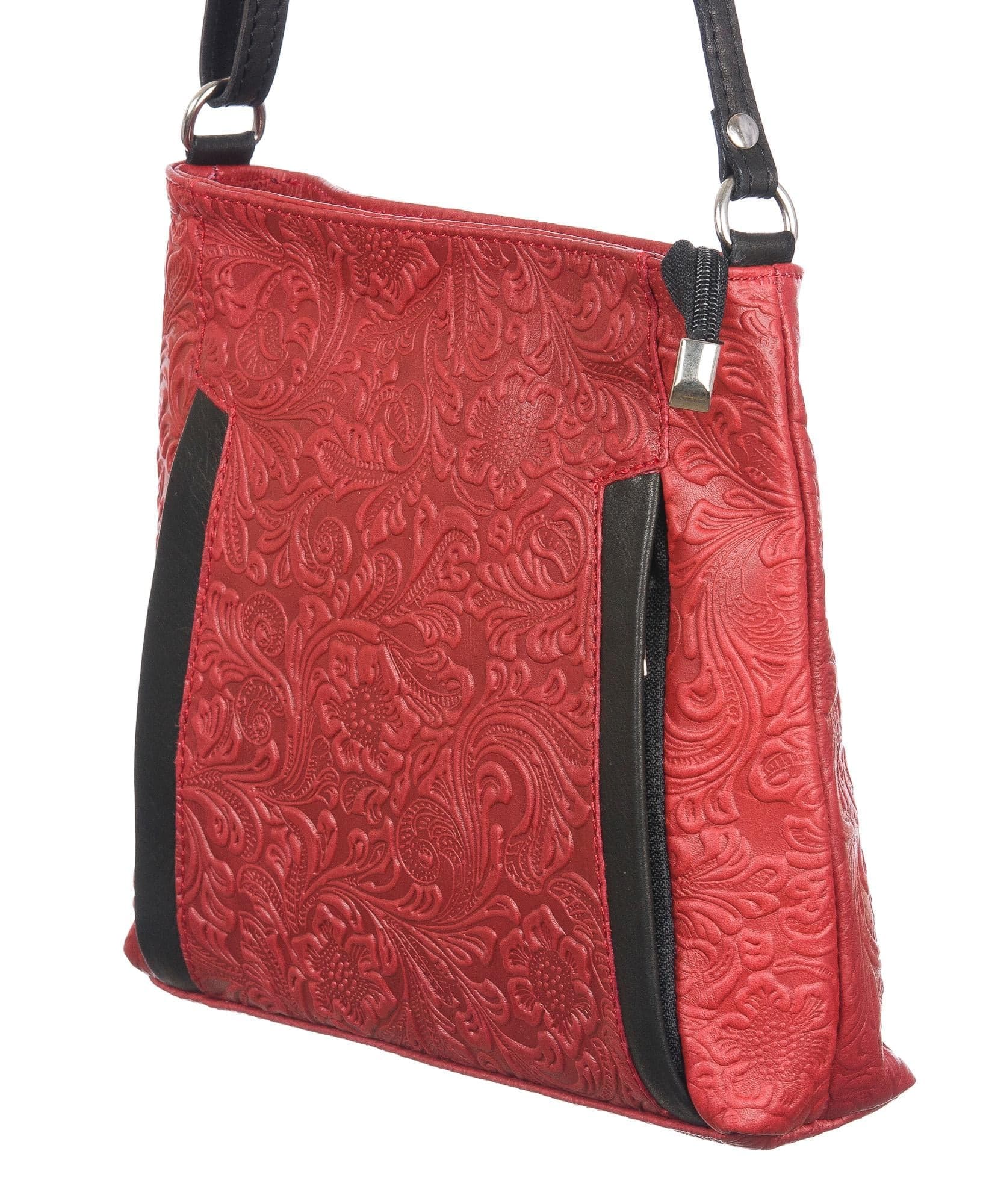 Borsa donna in vera pelle CHIARO SCURO mod. MONY colore ROSSO Made in Italy