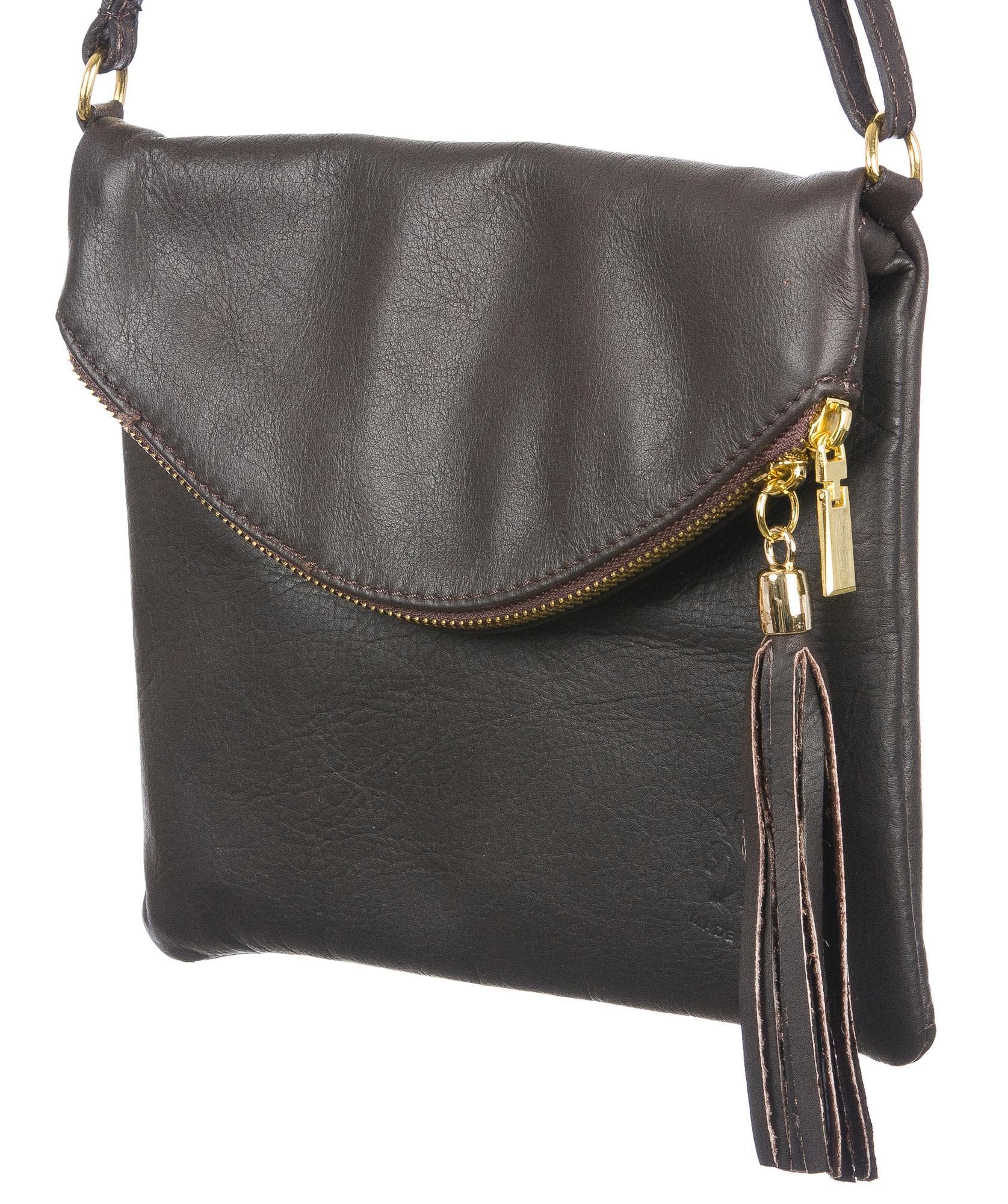 Borsa donna in vera pelle CHIARO SCURO mod. PAOLA colore NERO Made in Italy (Borsa)