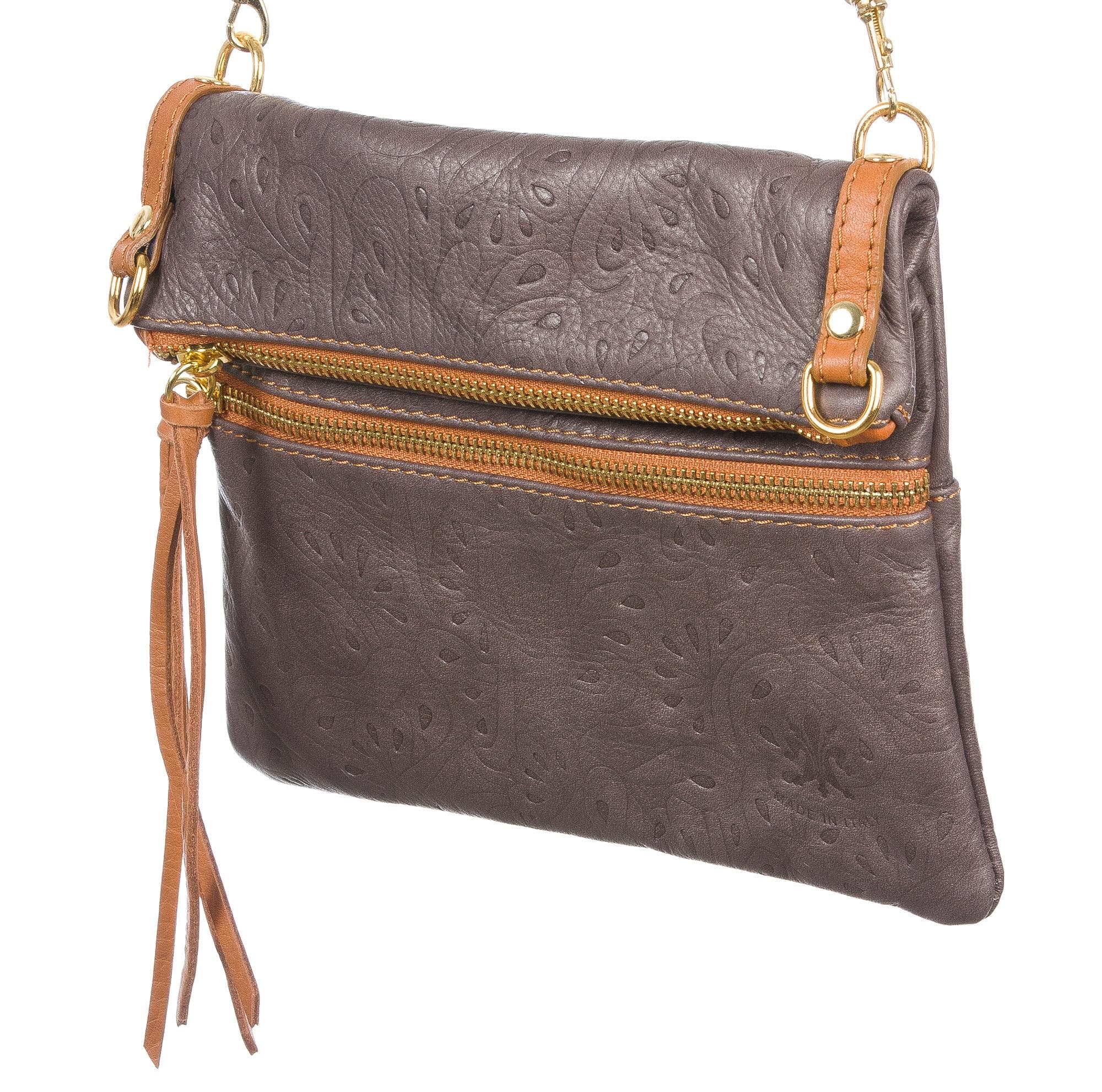 Borsa donna in vera pelle CHIARO SCURO mod. SAMANTHA colore VIOLA Made in Italy (Borsa)