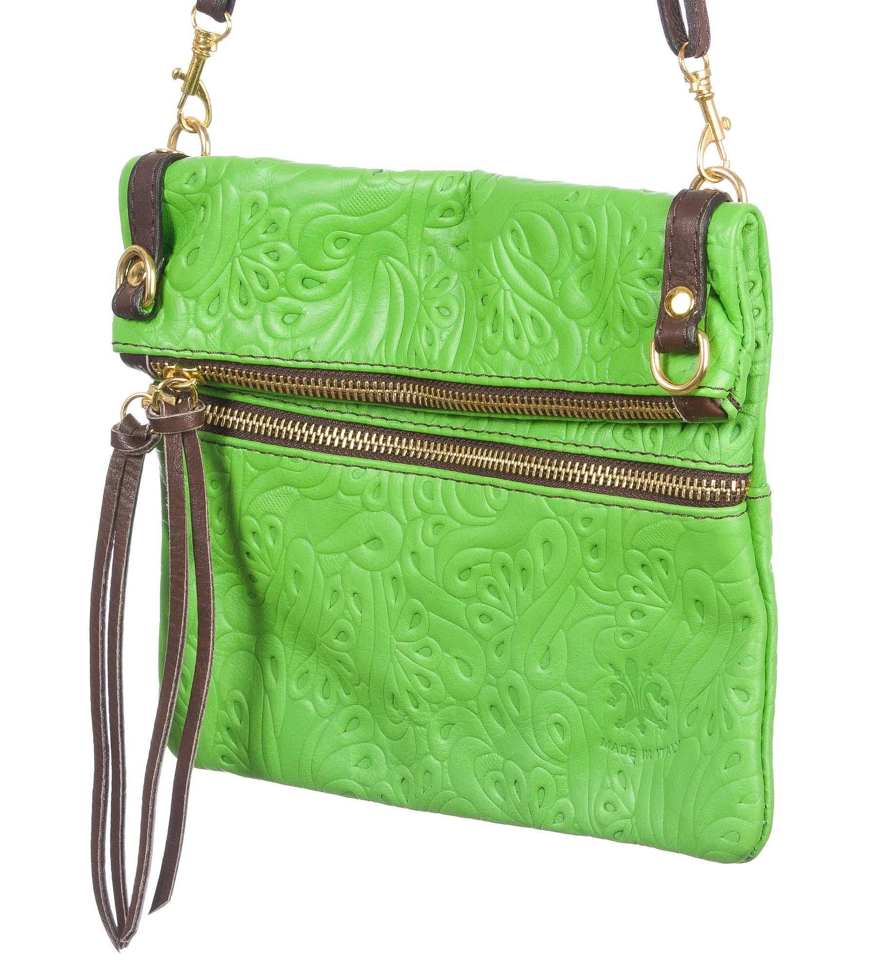 Borsa donna in vera pelle CHIARO SCURO mod. SAMANTHA colore VERDE Made in Italy (Borsa)