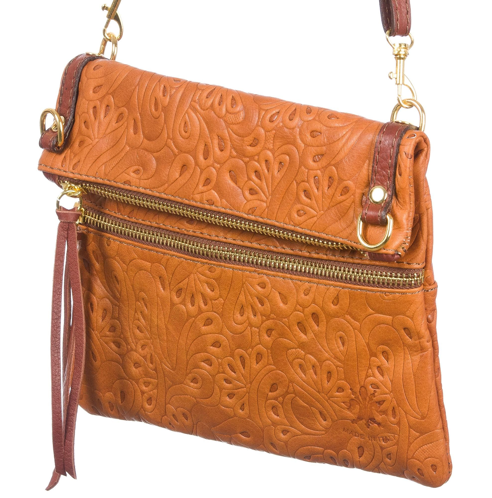 Borsa donna in vera pelle CHIARO SCURO mod. SAMANTHA colore ARANCIO Made in Italy (Borsa)